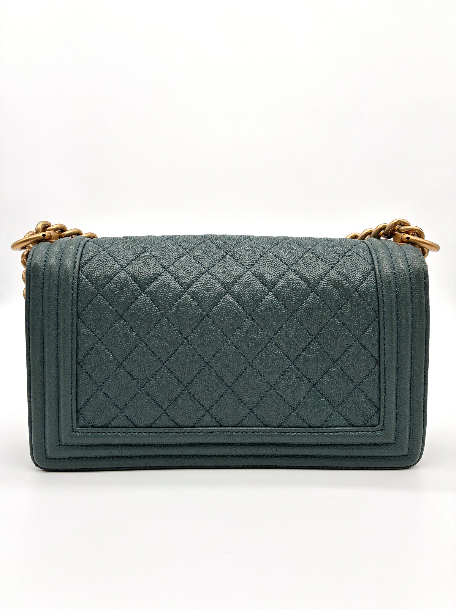 Chanel Caviar Quilted Medium Boy Flap Turquoise