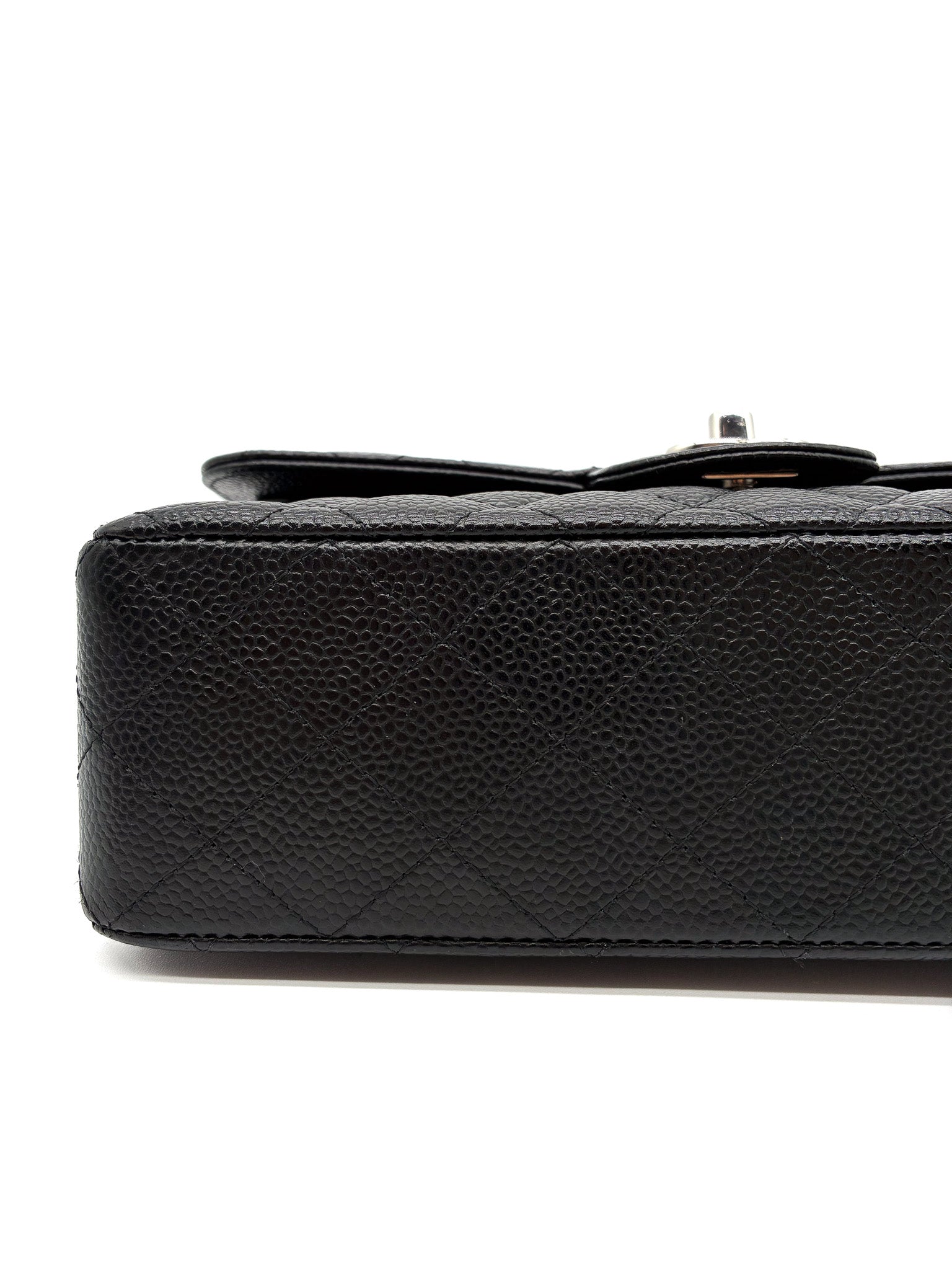 Chanel Small Classic Double Flap Black Caviar Silver Hardware
