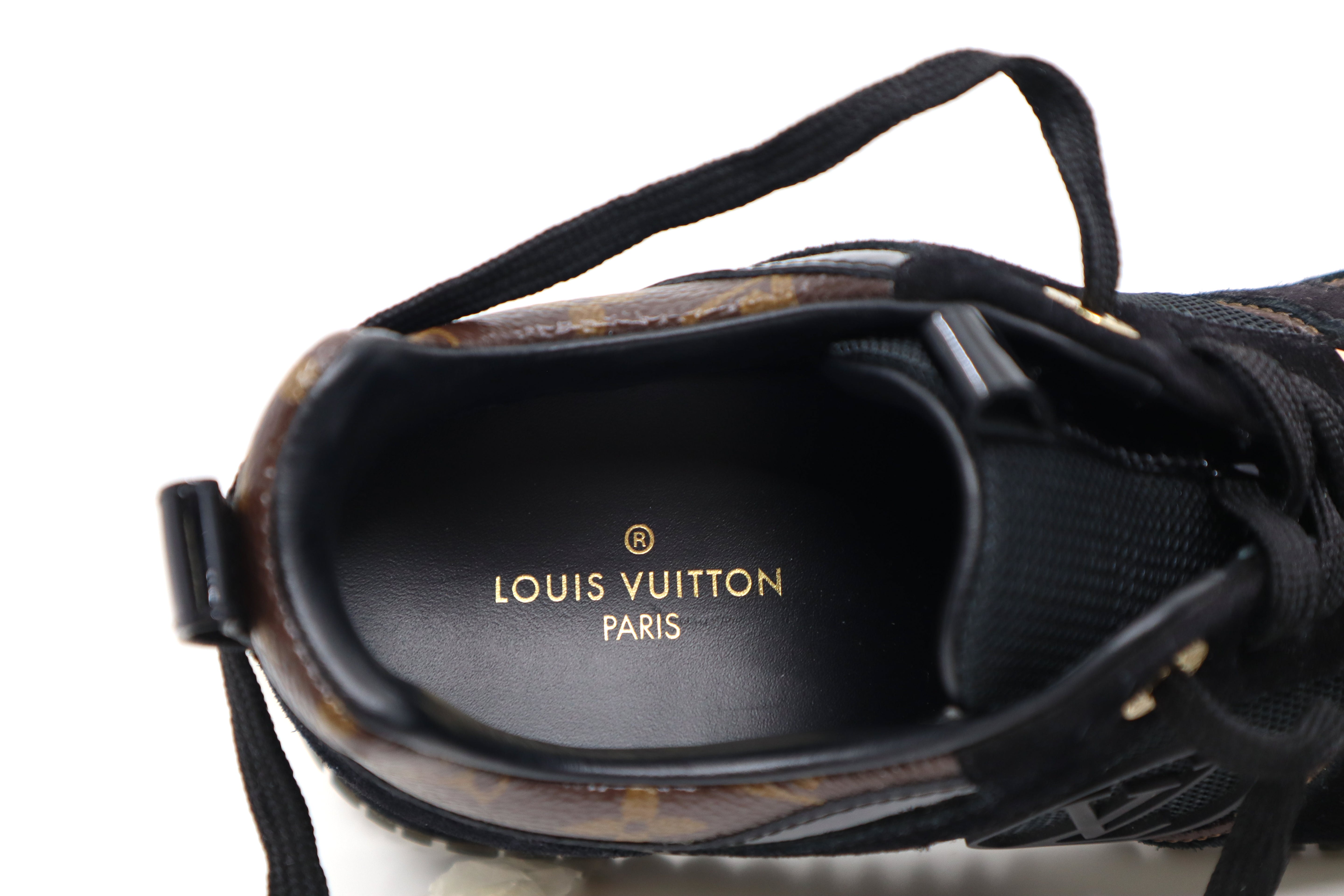 Louis Vuitton Suede Monogram Run Away Sneakers 35 1/2