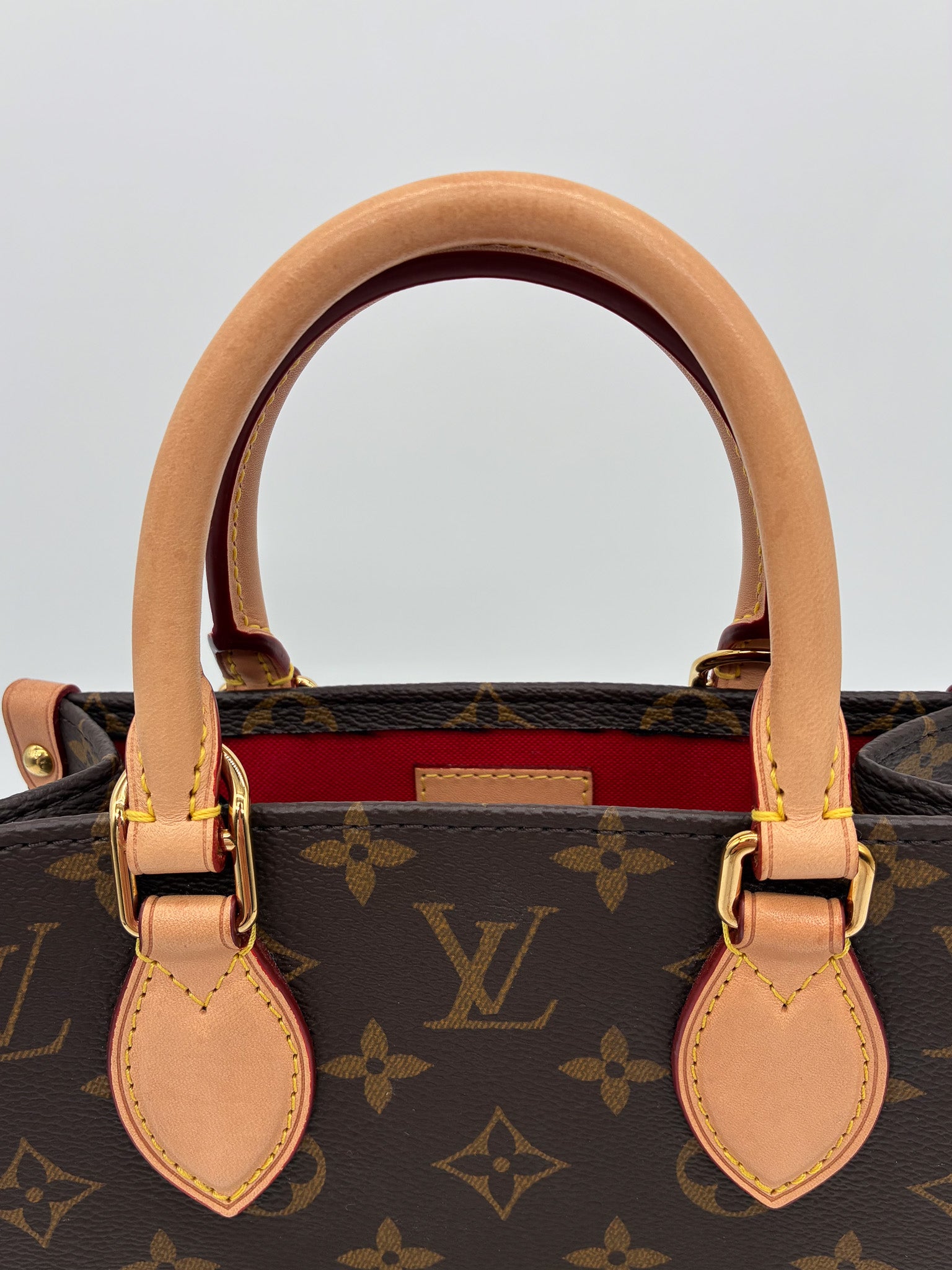 LV Sac Plat BB Handbag in Brown Monogram Coated Canvas