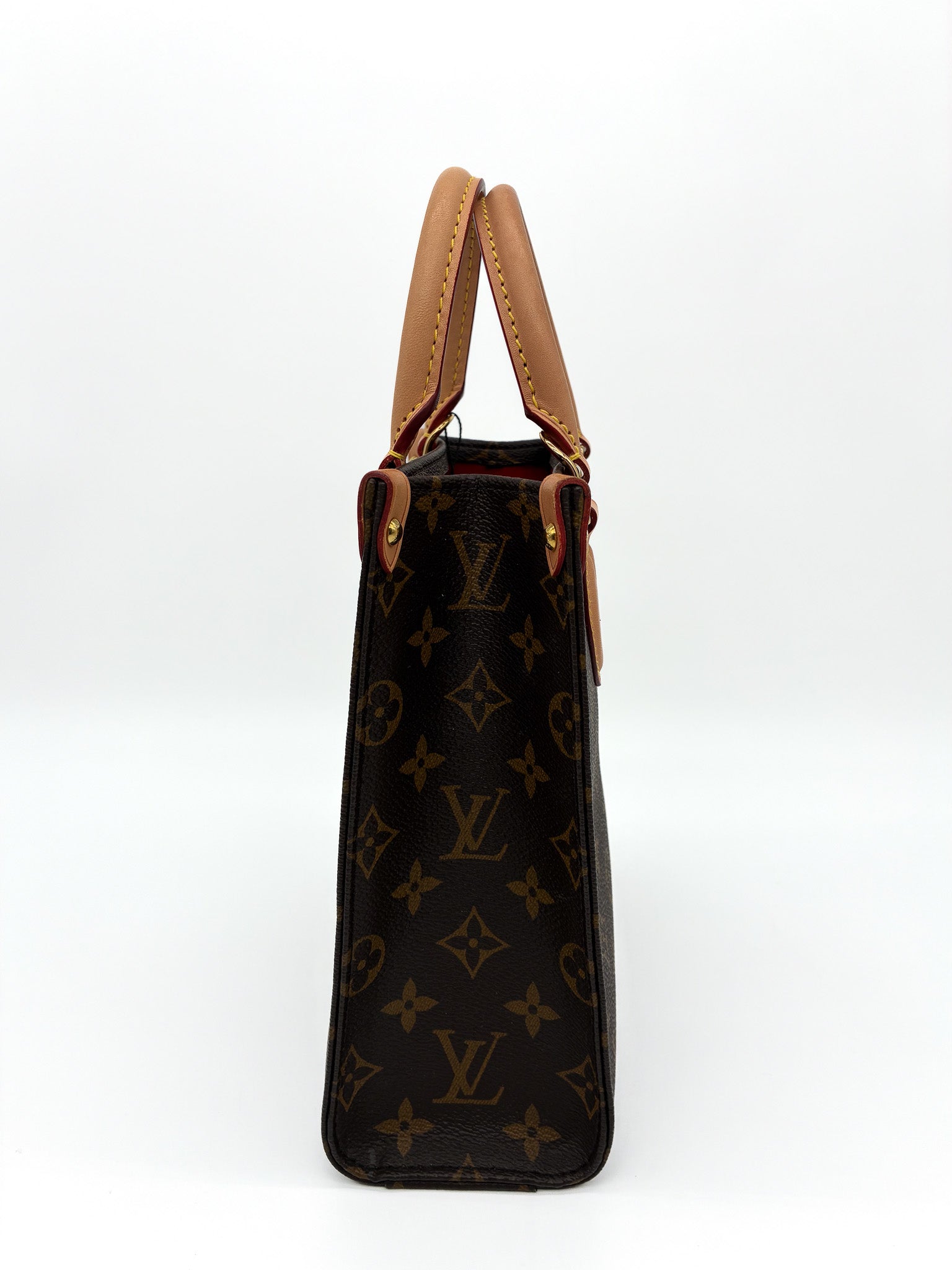LV Sac Plat BB Handbag in Brown Monogram Coated Canvas