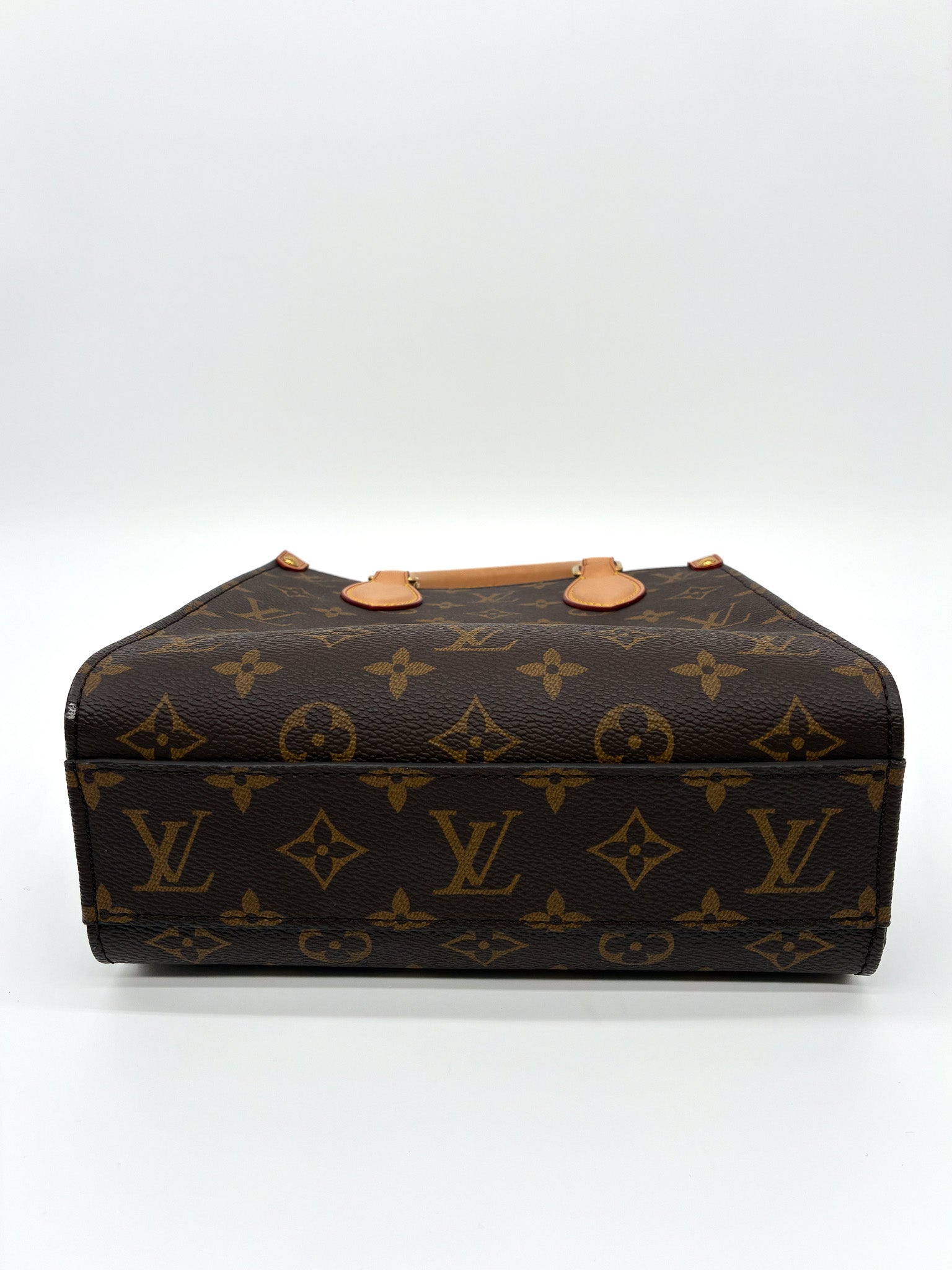 LV Sac Plat BB Handbag in Brown Monogram Coated Canvas