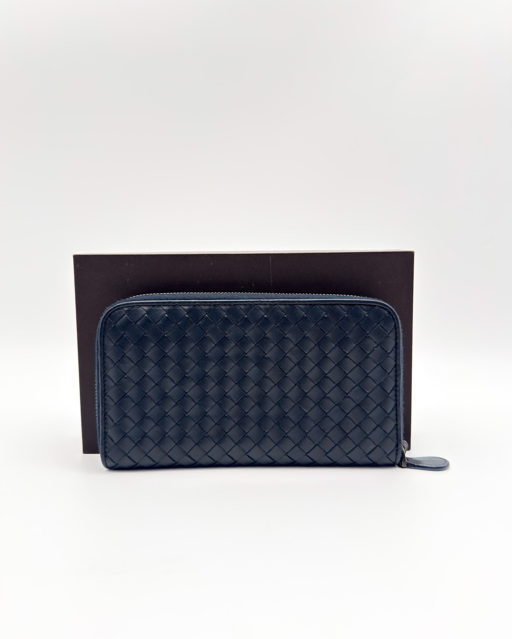 Bottega Veneta Intrecciato Woven Leather Zip-Around Wallet