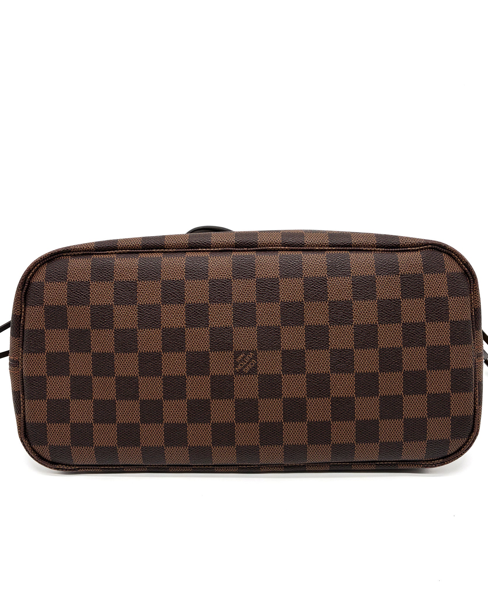 Louis Vuitton Damier Ebene Canvas Neverfull MM With Red Interior Tote Shoulder Bag