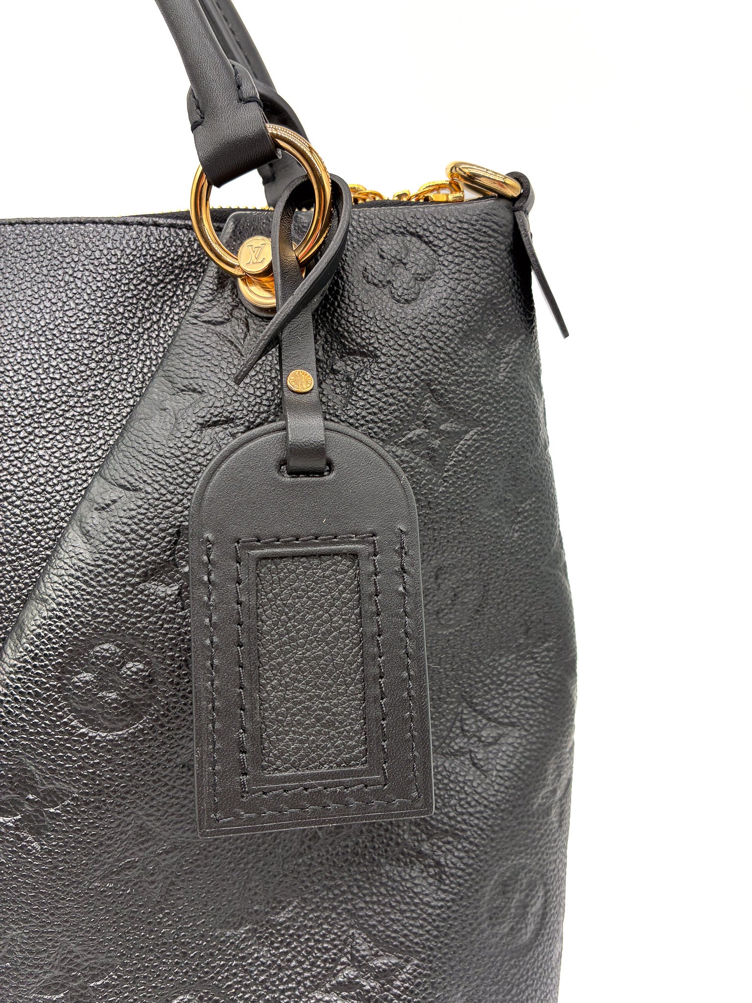 Louis Vuitton V Tote MM in Black Monogram Empreinte Leather with GHW