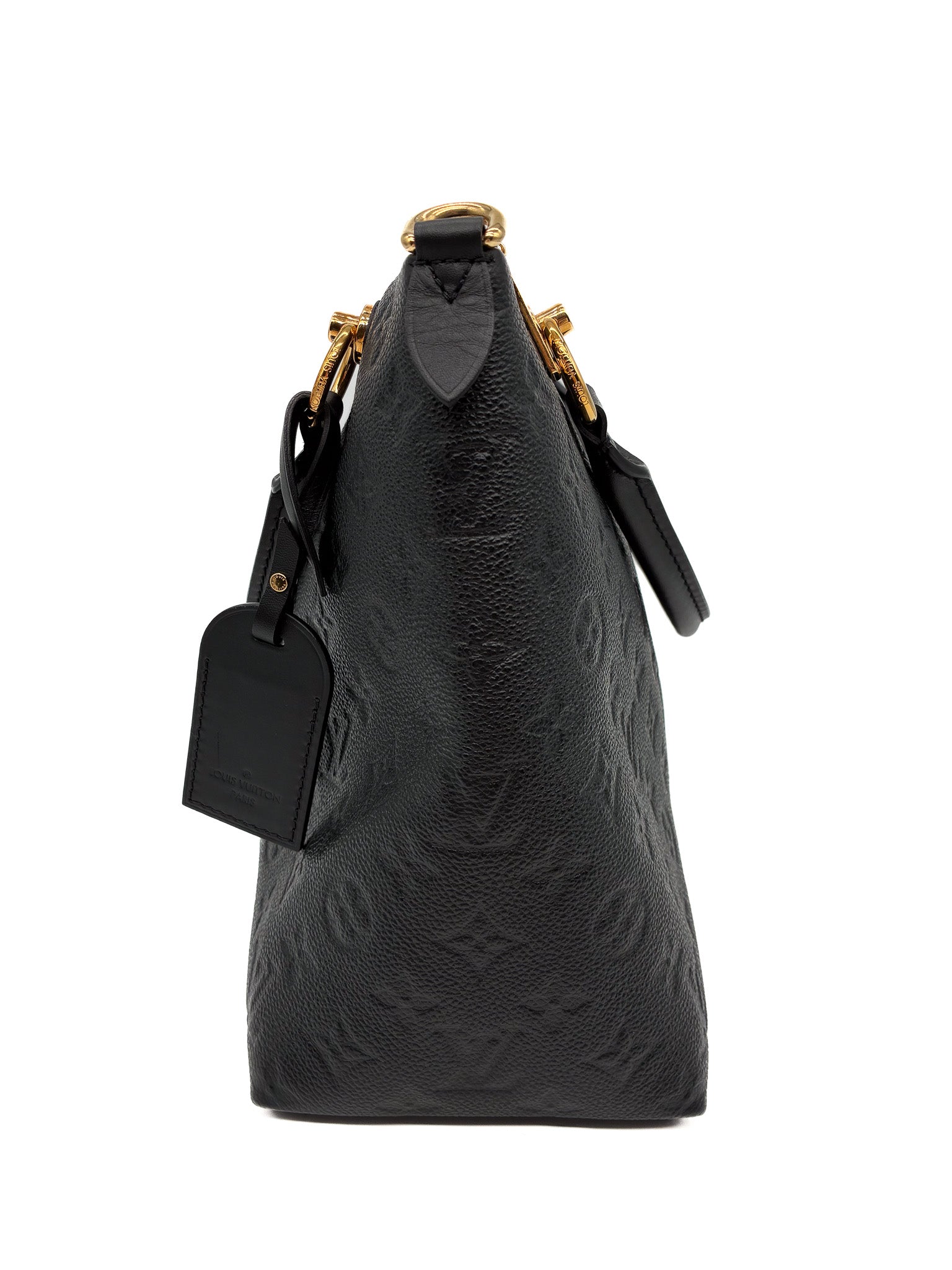 Louis Vuitton V Tote MM in Black Monogram Empreinte Leather with GHW