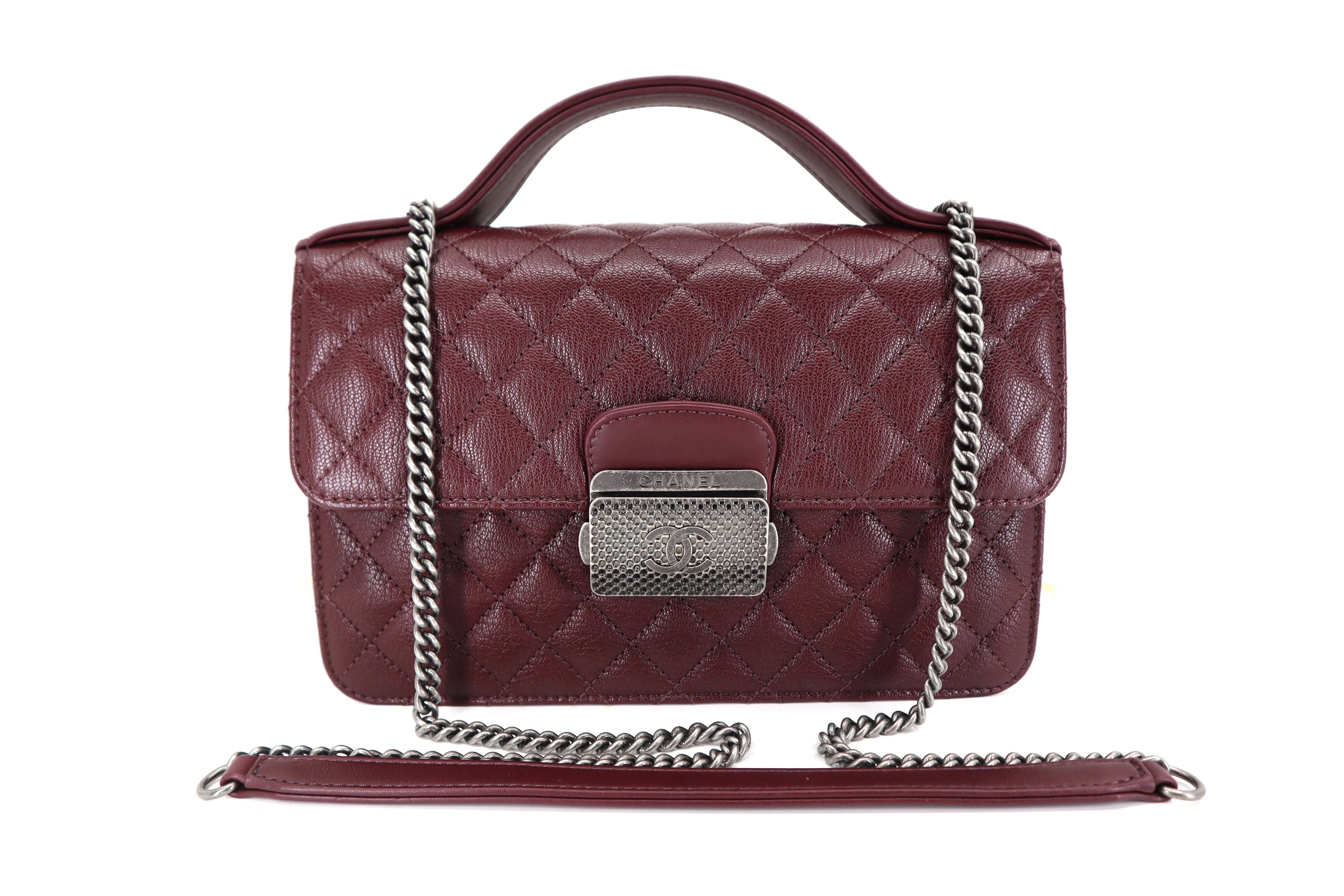 Chanel CC University Flap Bag Mini Burgundy