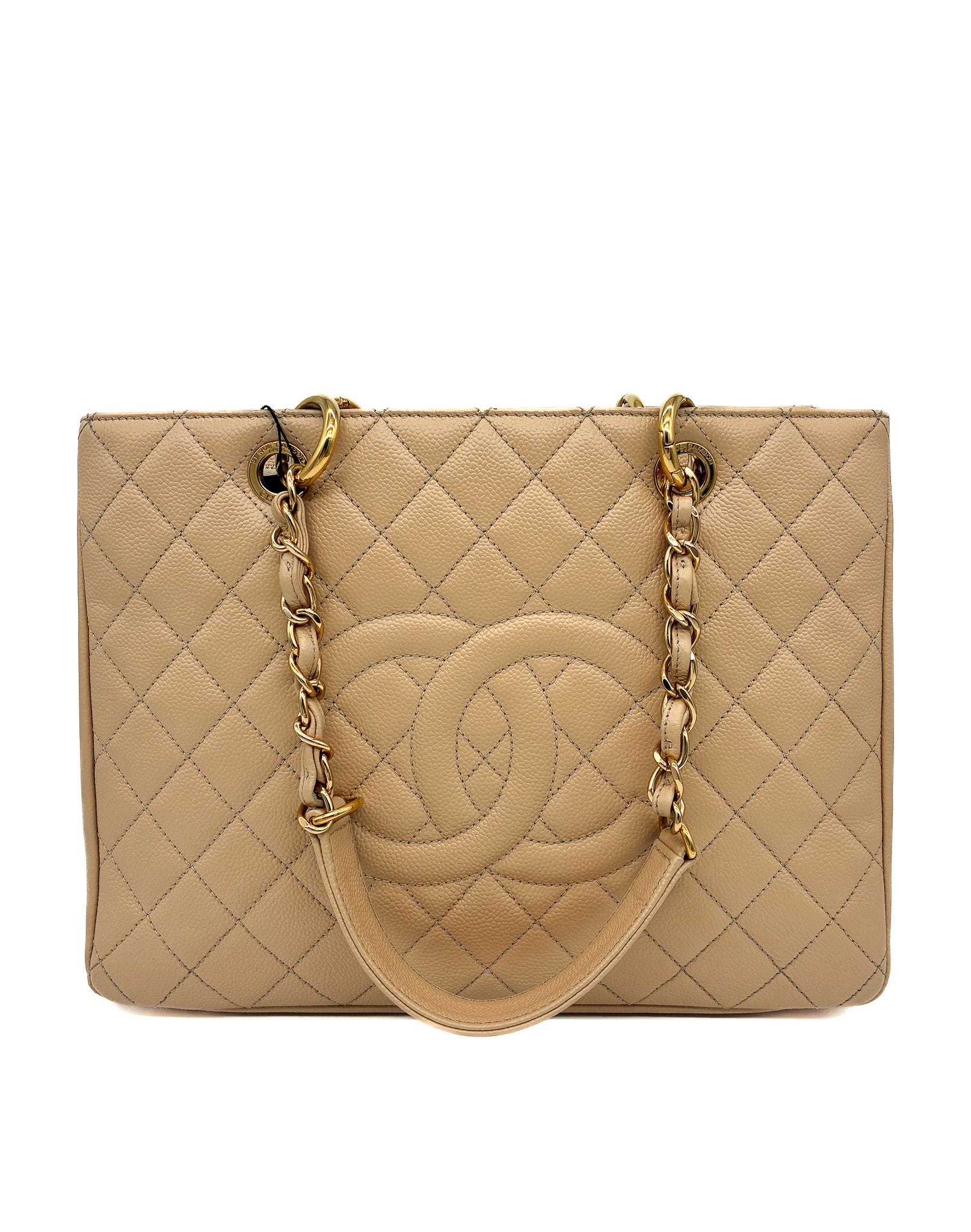 CHANEL GST GRAND SHOPPING TOTE BEIGE CAVIAR GHW