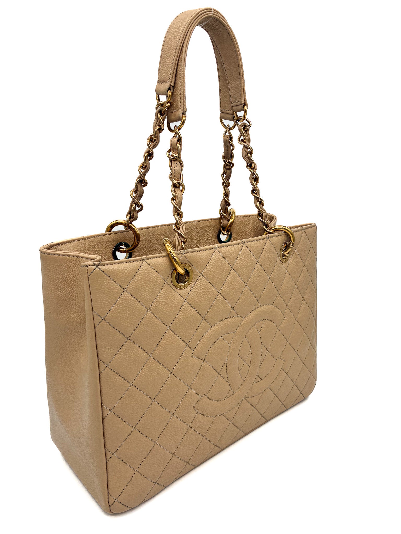 CHANEL GST GRAND SHOPPING TOTE BEIGE CAVIAR GHW