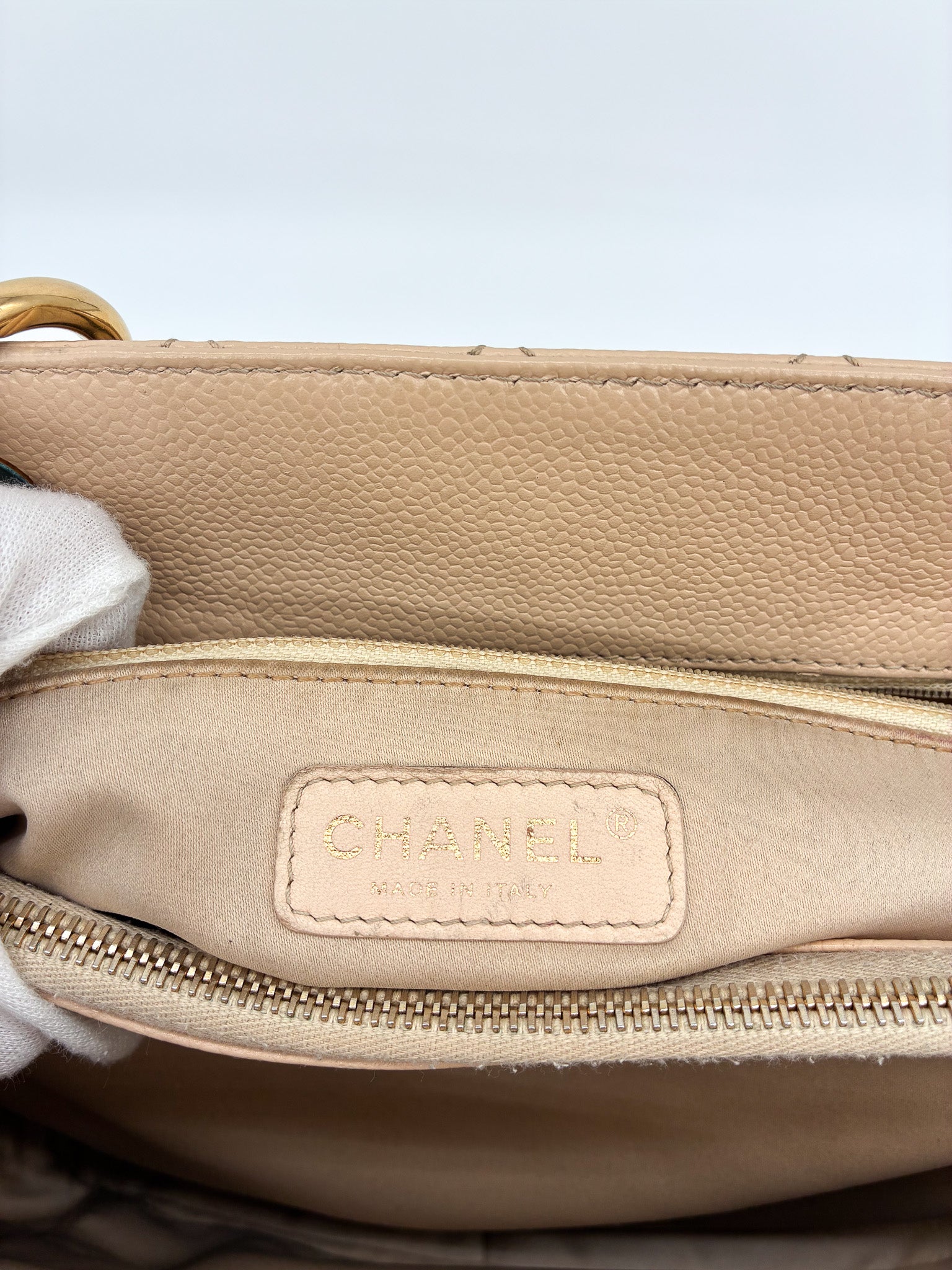 CHANEL GST GRAND SHOPPING TOTE BEIGE CAVIAR GHW