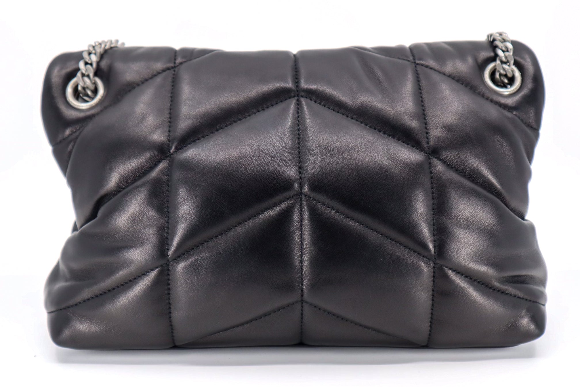 Saint Laurent Black Puffer Leather Small Loulou Shoulder Bag