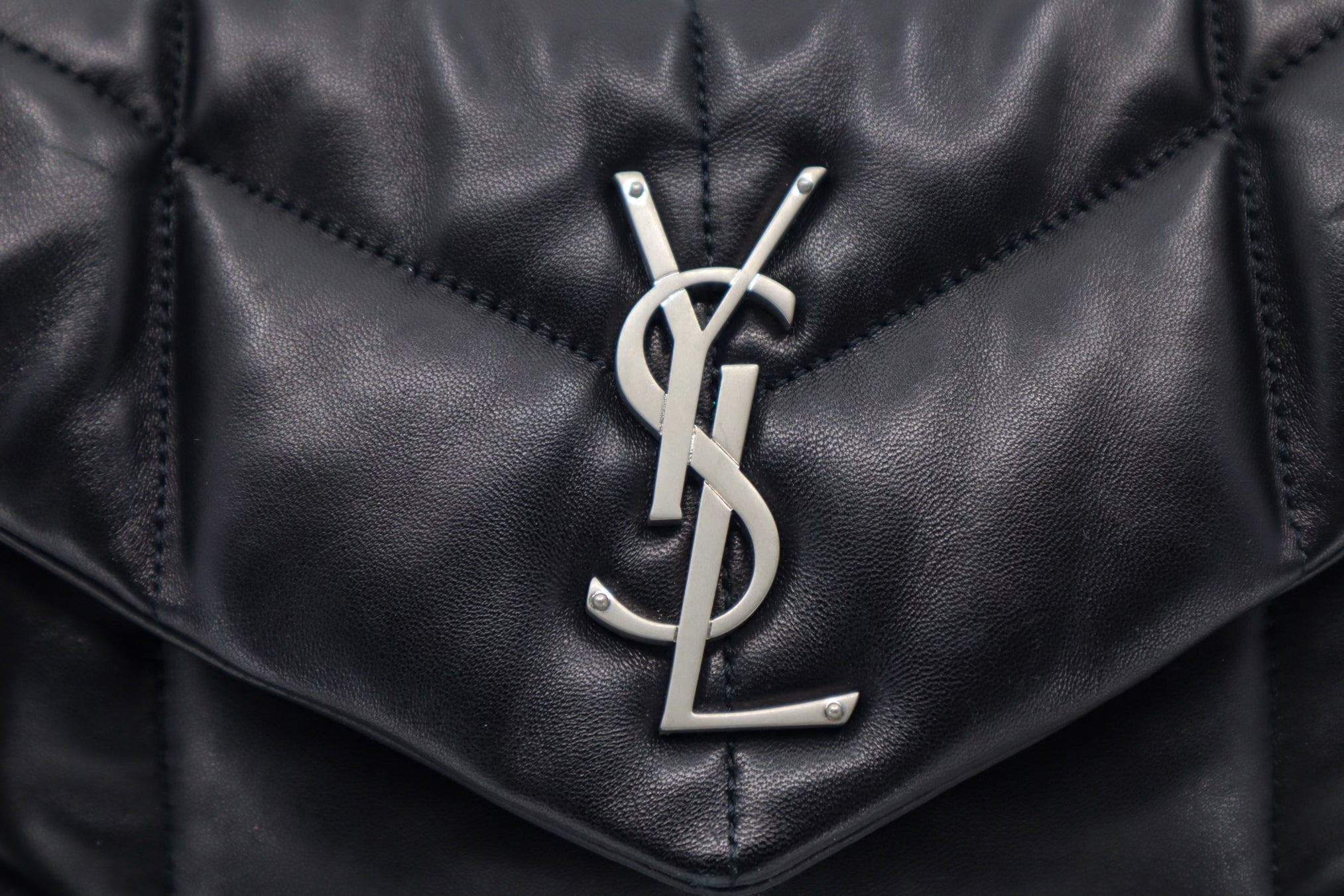 Saint Laurent Black Puffer Leather Small Loulou Shoulder Bag