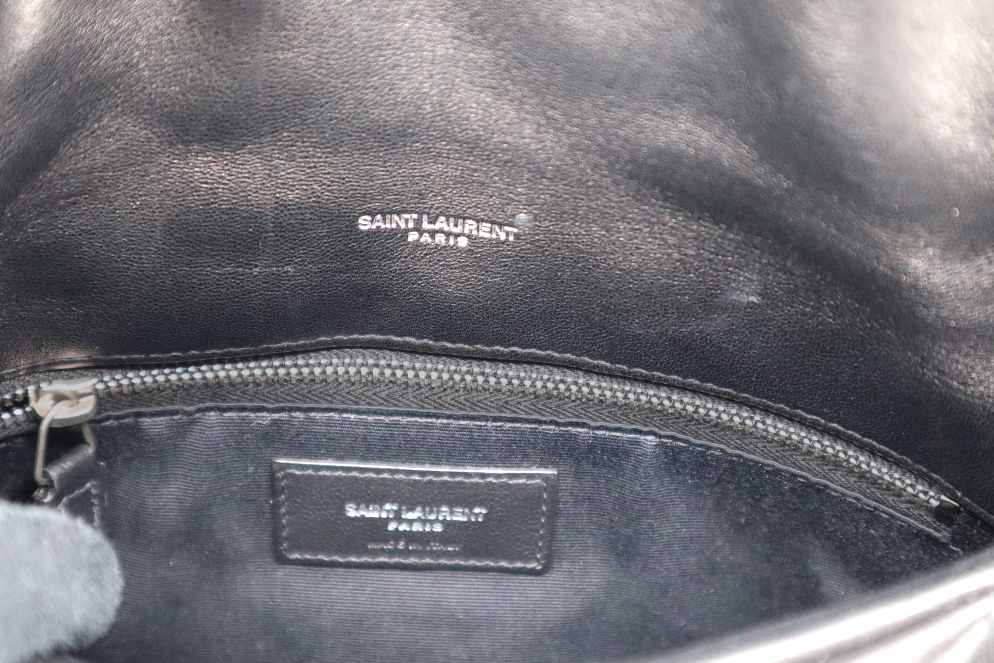 Saint Laurent Black Puffer Leather Small Loulou Shoulder Bag