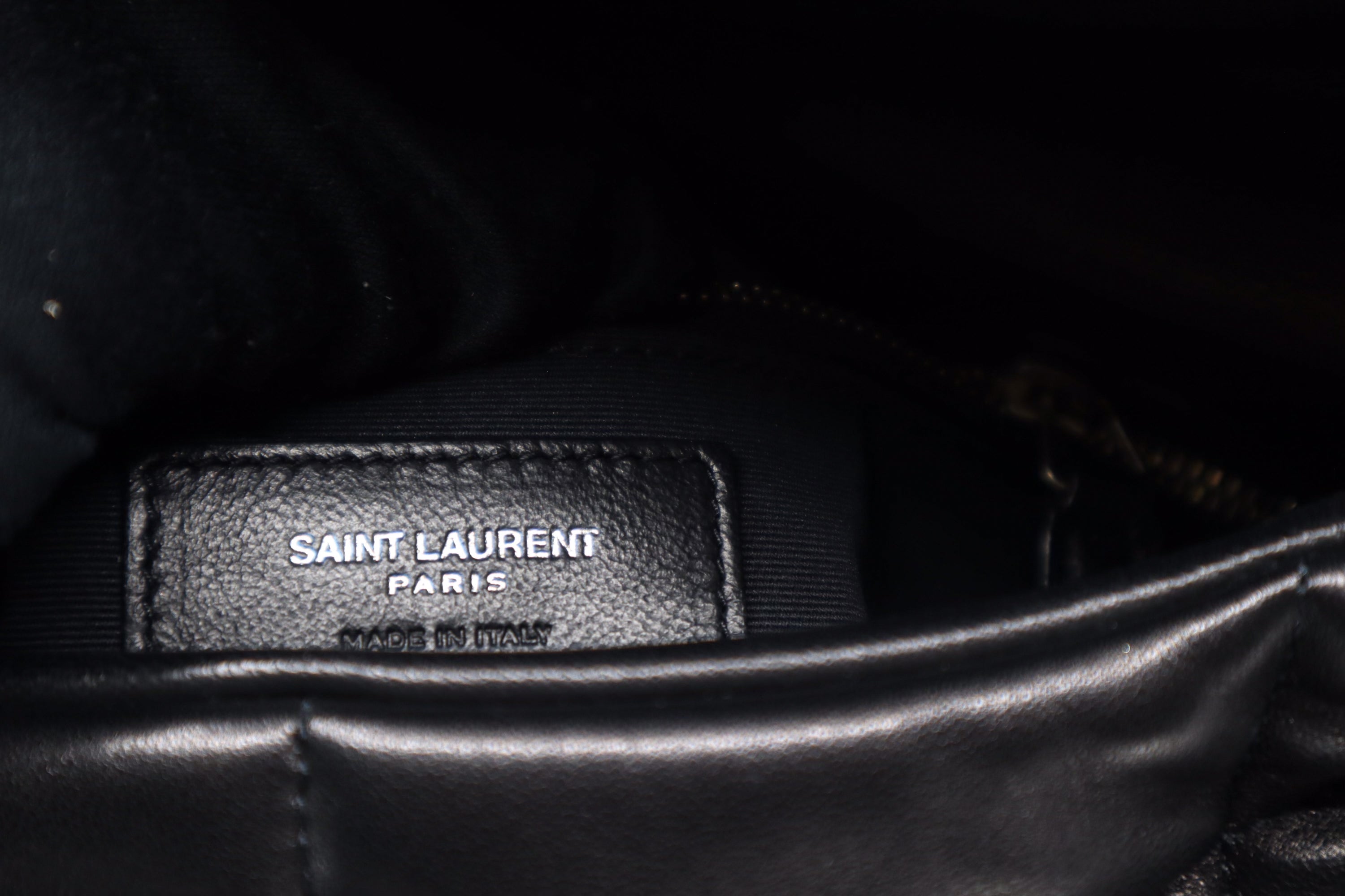 Saint Laurent Black Puffer Leather Small Loulou Shoulder Bag