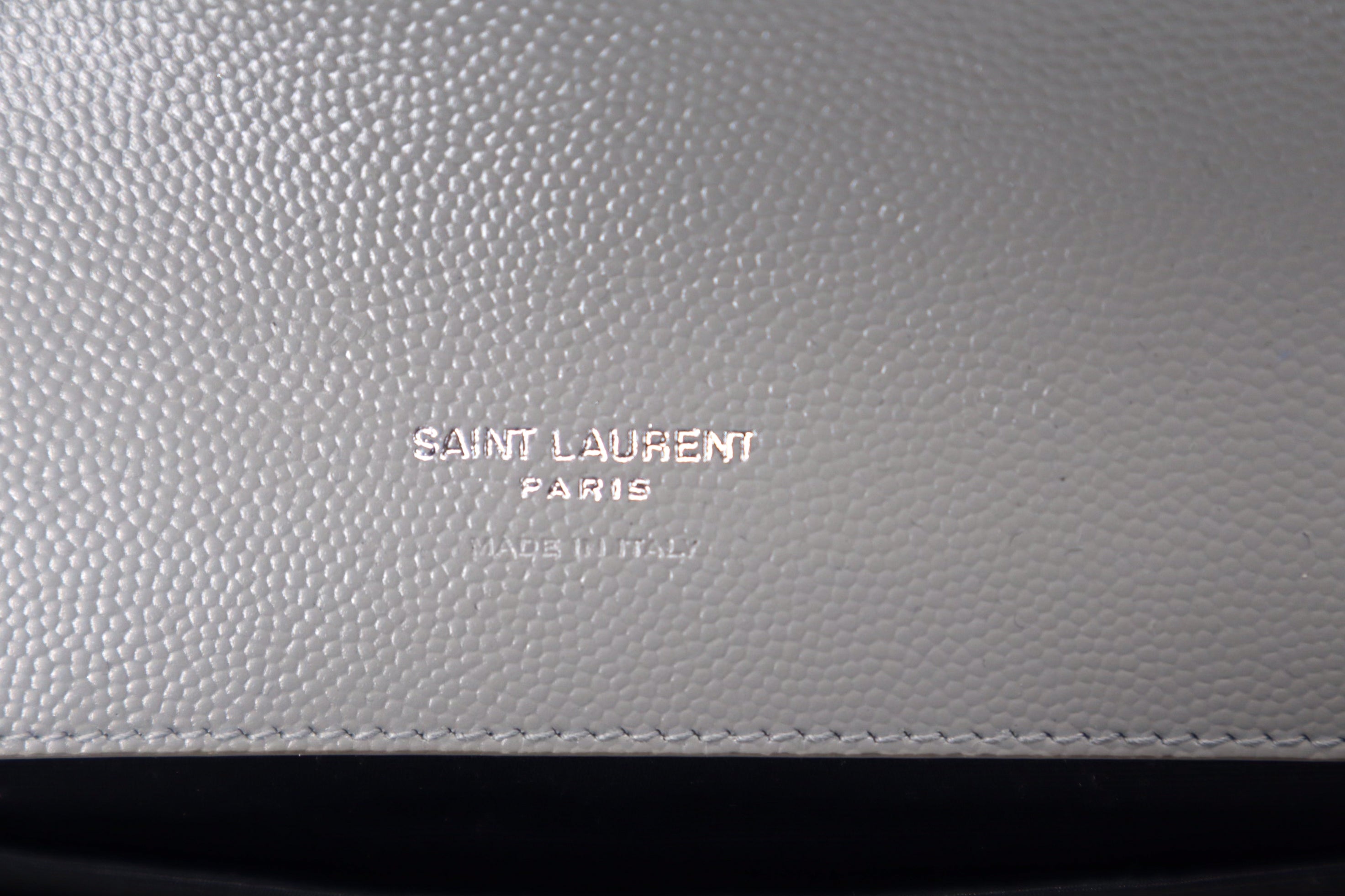 Saint Laurent Pouch YSL Flap Wristlet Bag in Gray