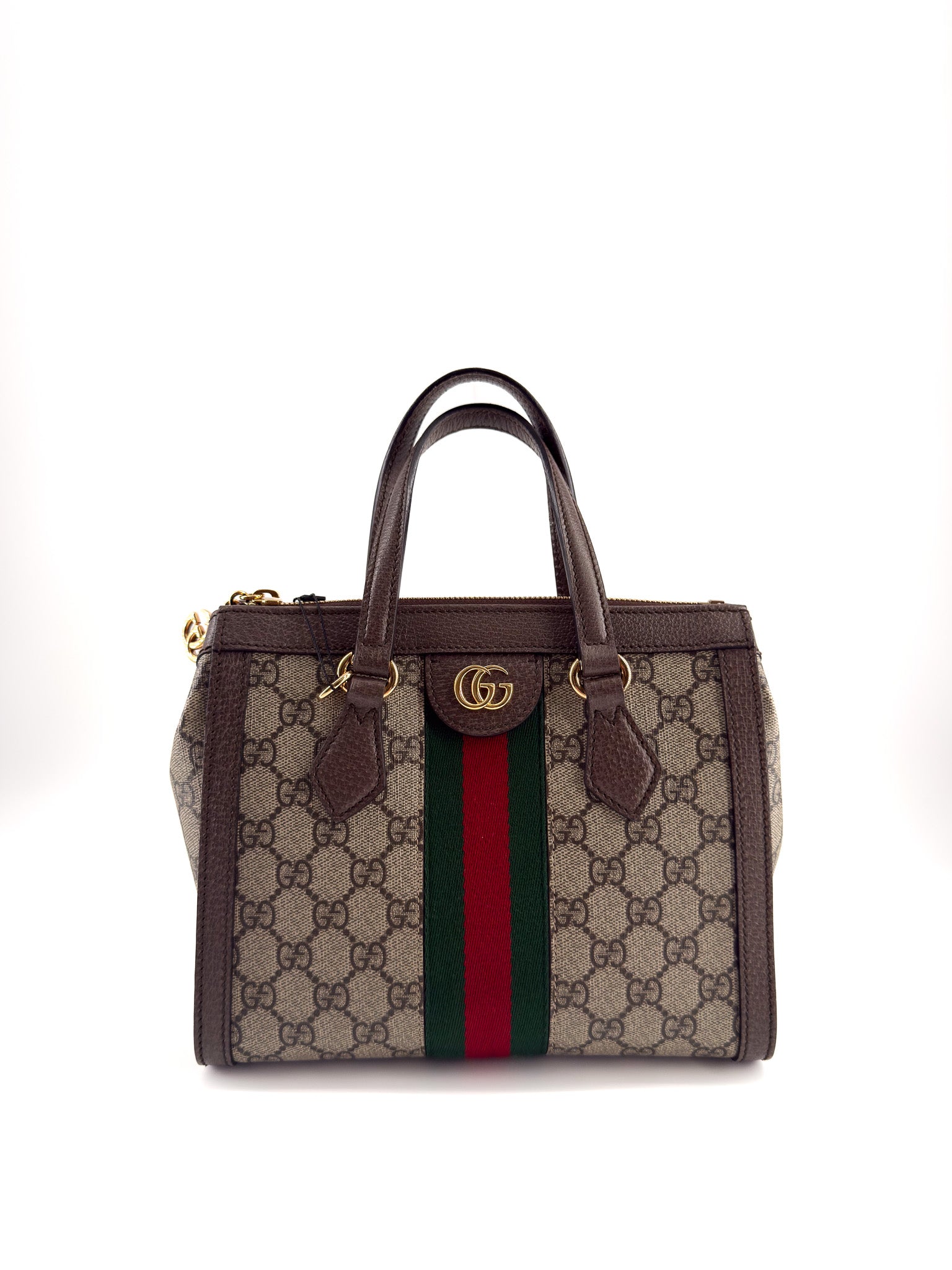 Gucci Ophidia Small Tote Bag in Beige/ Ebony GG Supreme Canvas