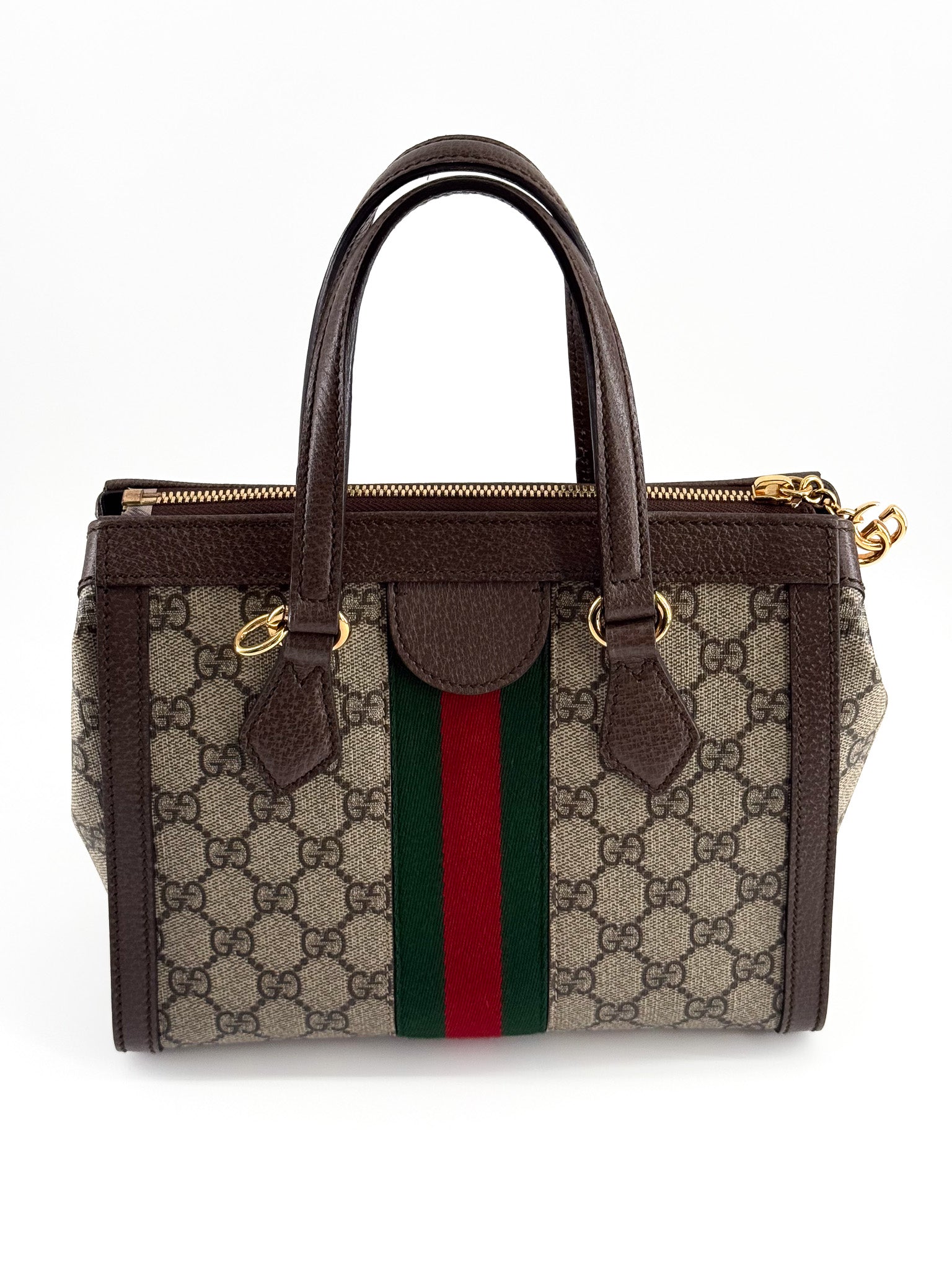 Gucci Ophidia Small Tote Bag in Beige/ Ebony GG Supreme Canvas
