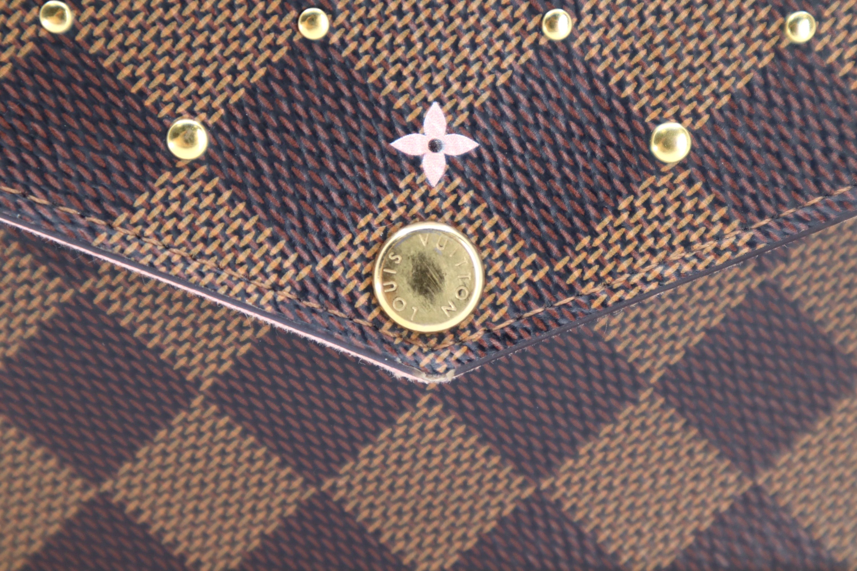 Louis Vuitton Felicie Pochette Flower Printed Studded Damier Ebene ( Limited Edition)