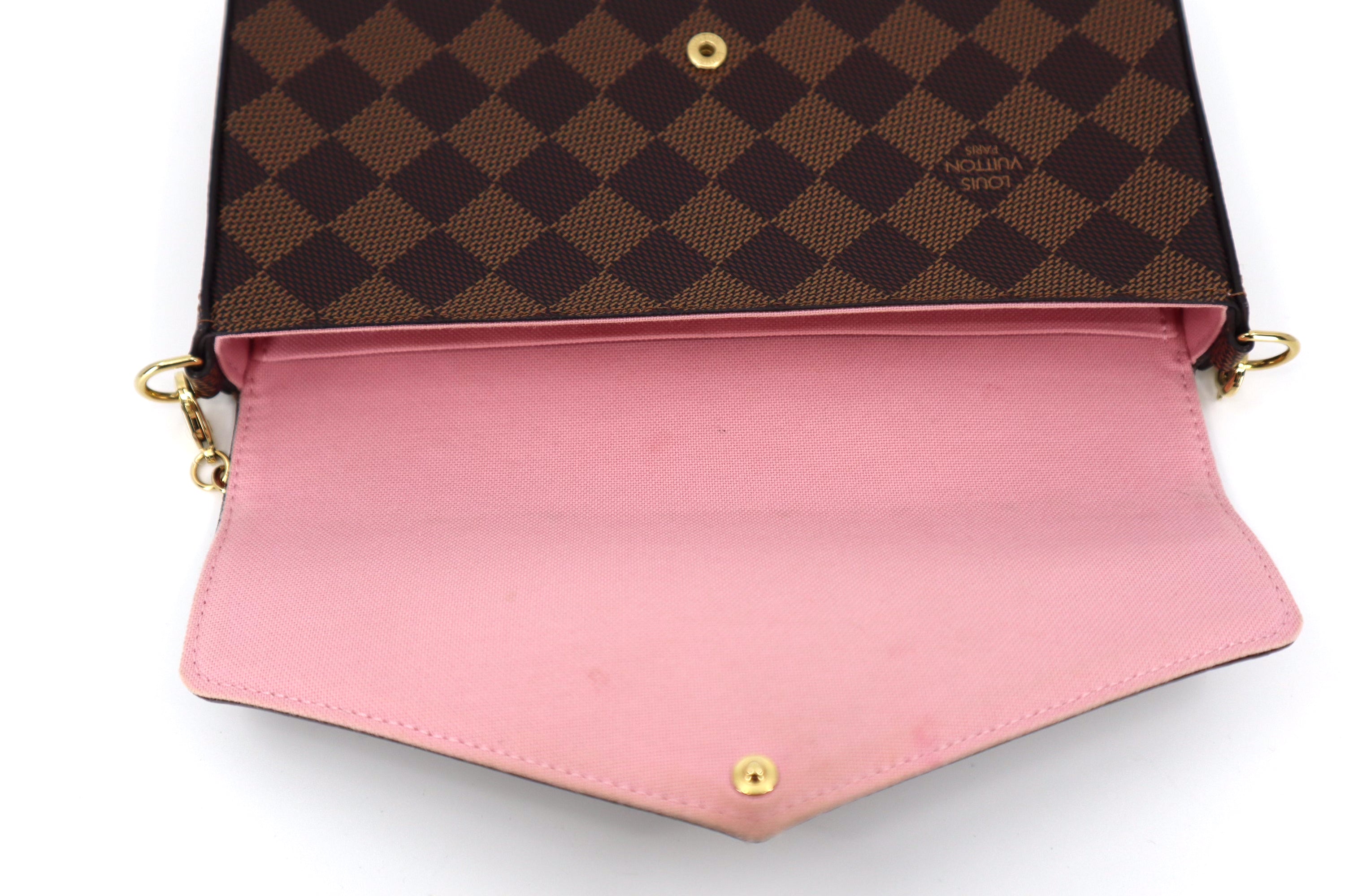 Louis Vuitton Felicie Pochette Flower Printed Studded Damier Ebene ( Limited Edition)