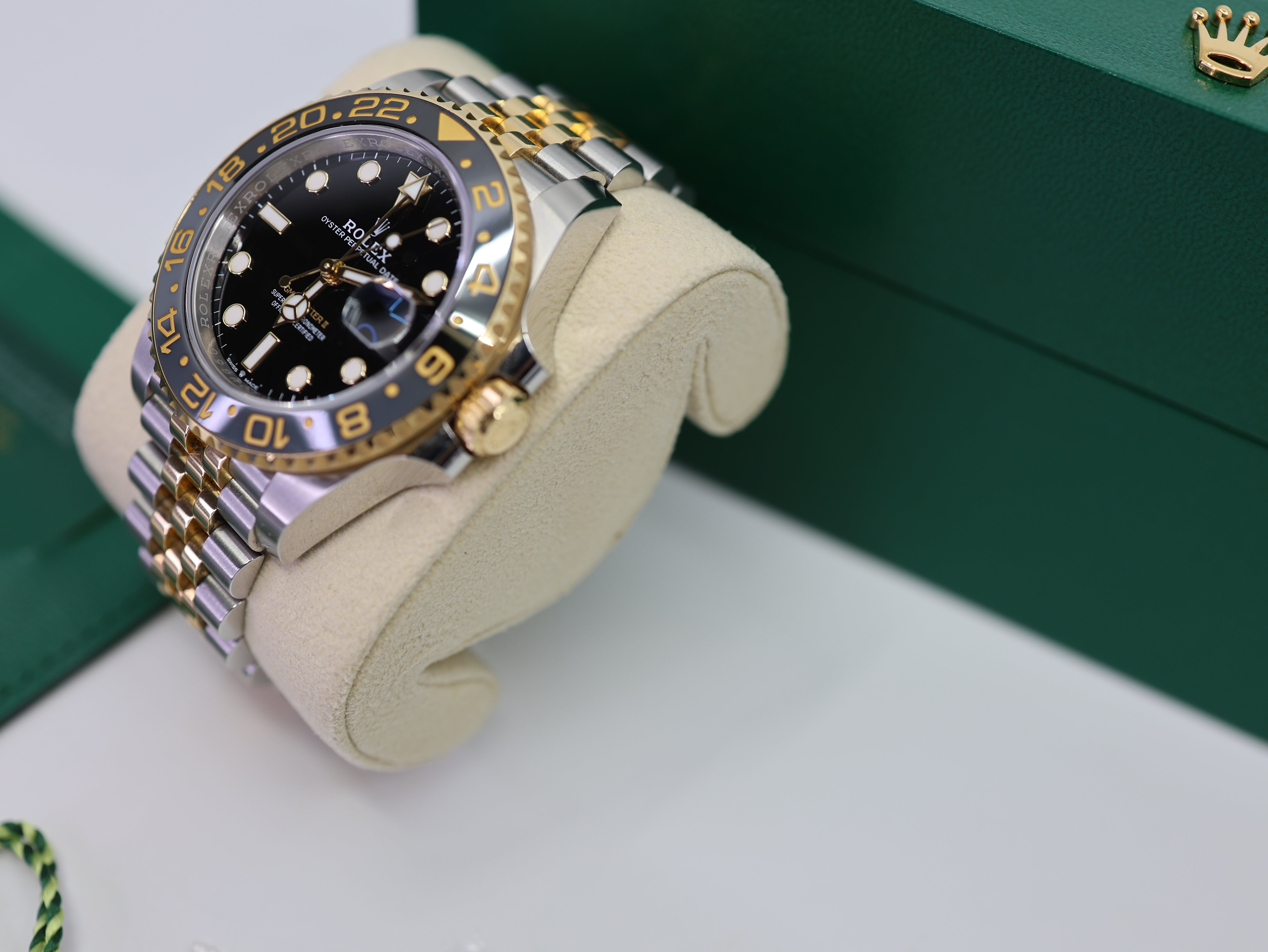 Rolex GMT-Master II 40mm 126713GRNR Two-Tone Jubilee Black Dial