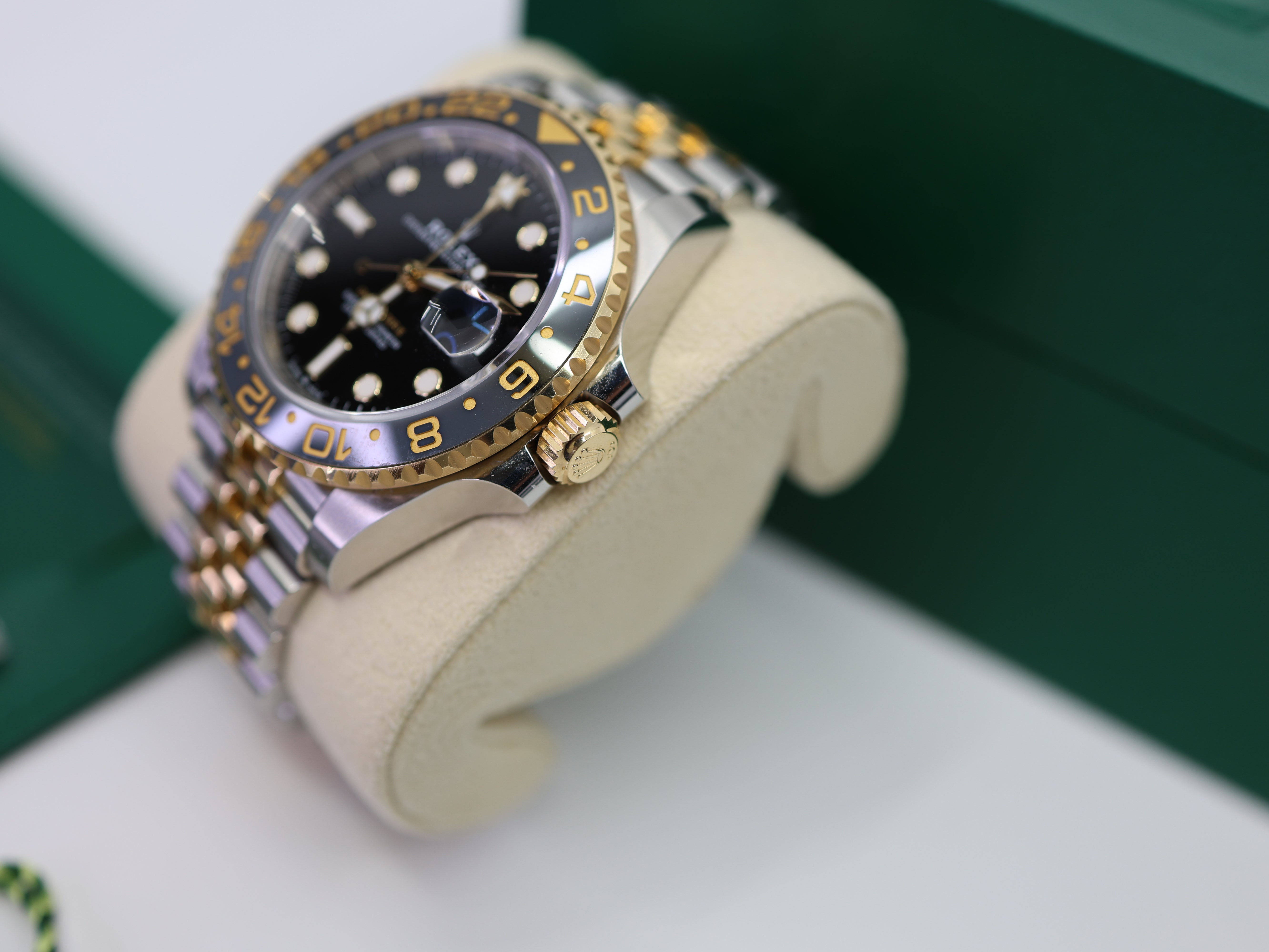 Rolex GMT-Master II 40mm 126713GRNR Two-Tone Jubilee Black Dial