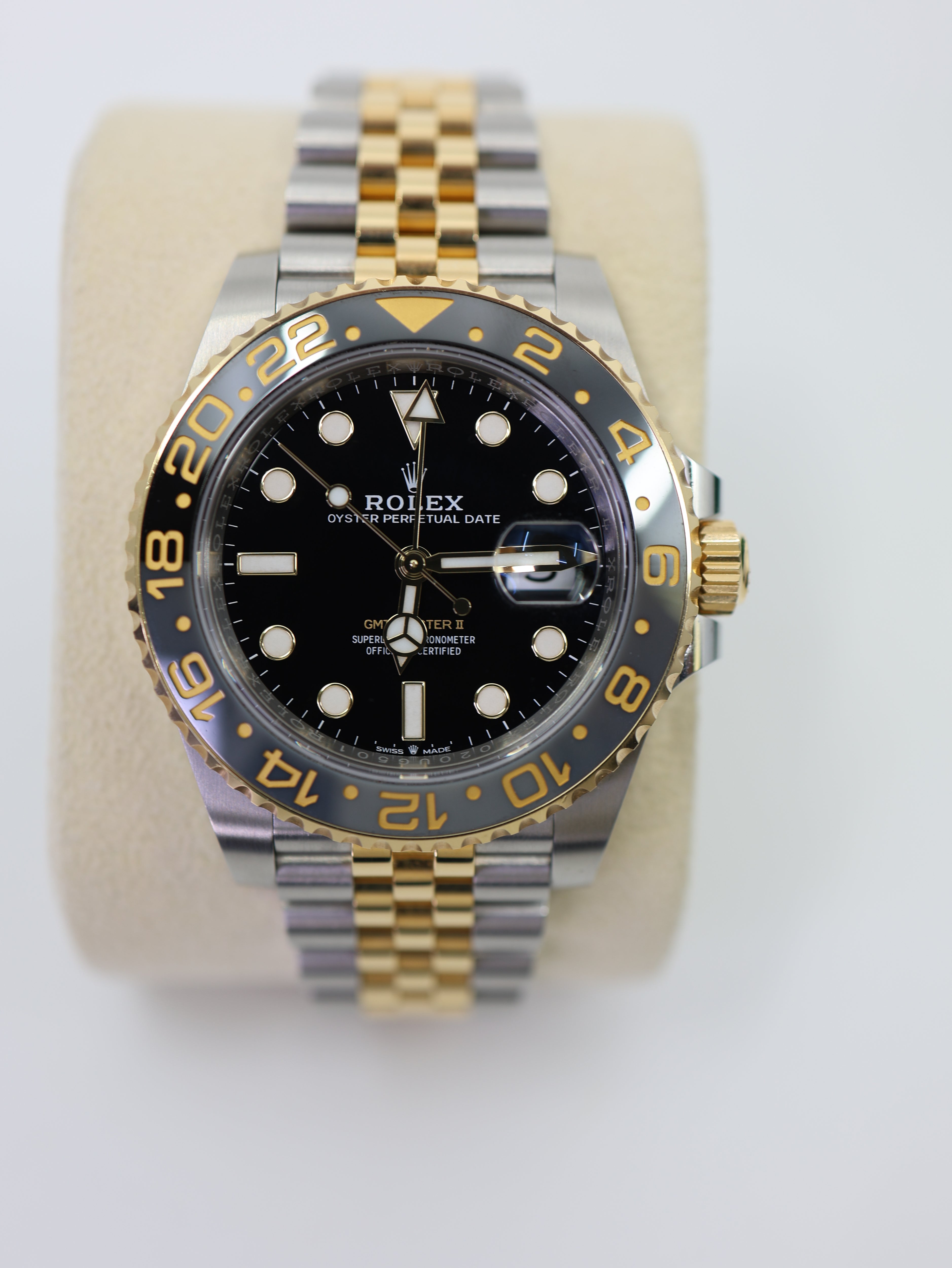 Rolex GMT-Master II 40mm 126713GRNR Two-Tone Jubilee Black Dial