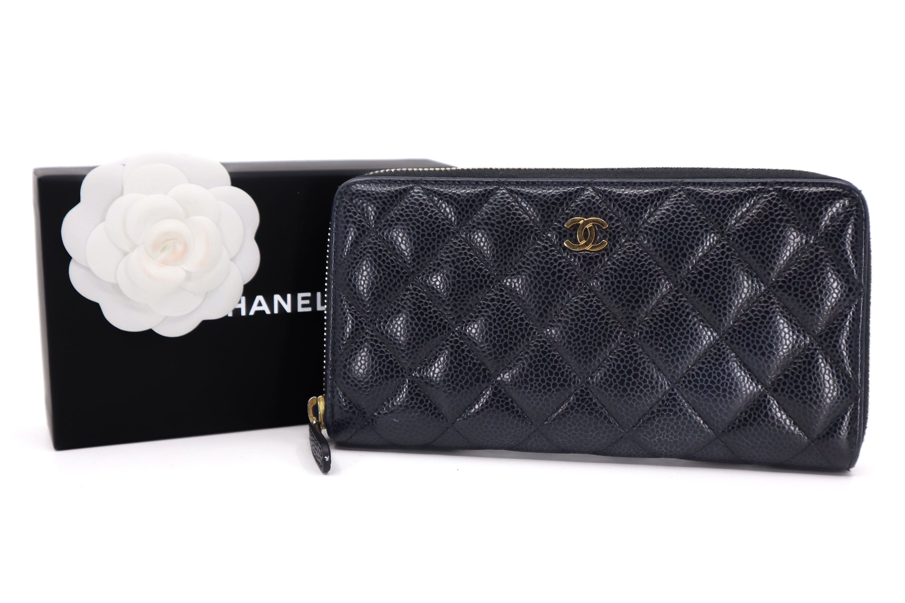 Chanel Zippy Long Wallet in Caviar Gold Hardware