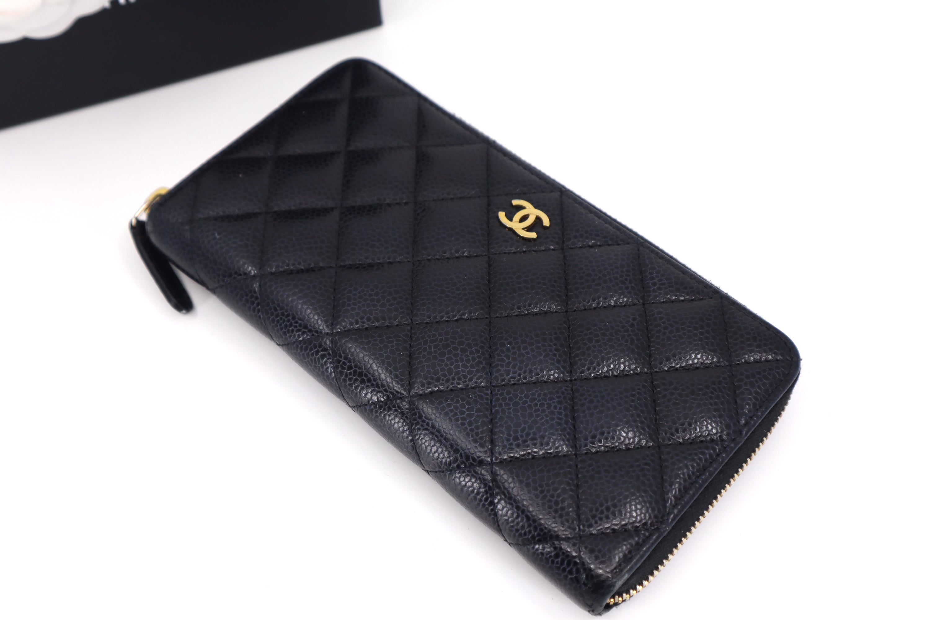 Chanel Zippy Long Wallet in Caviar Gold Hardware