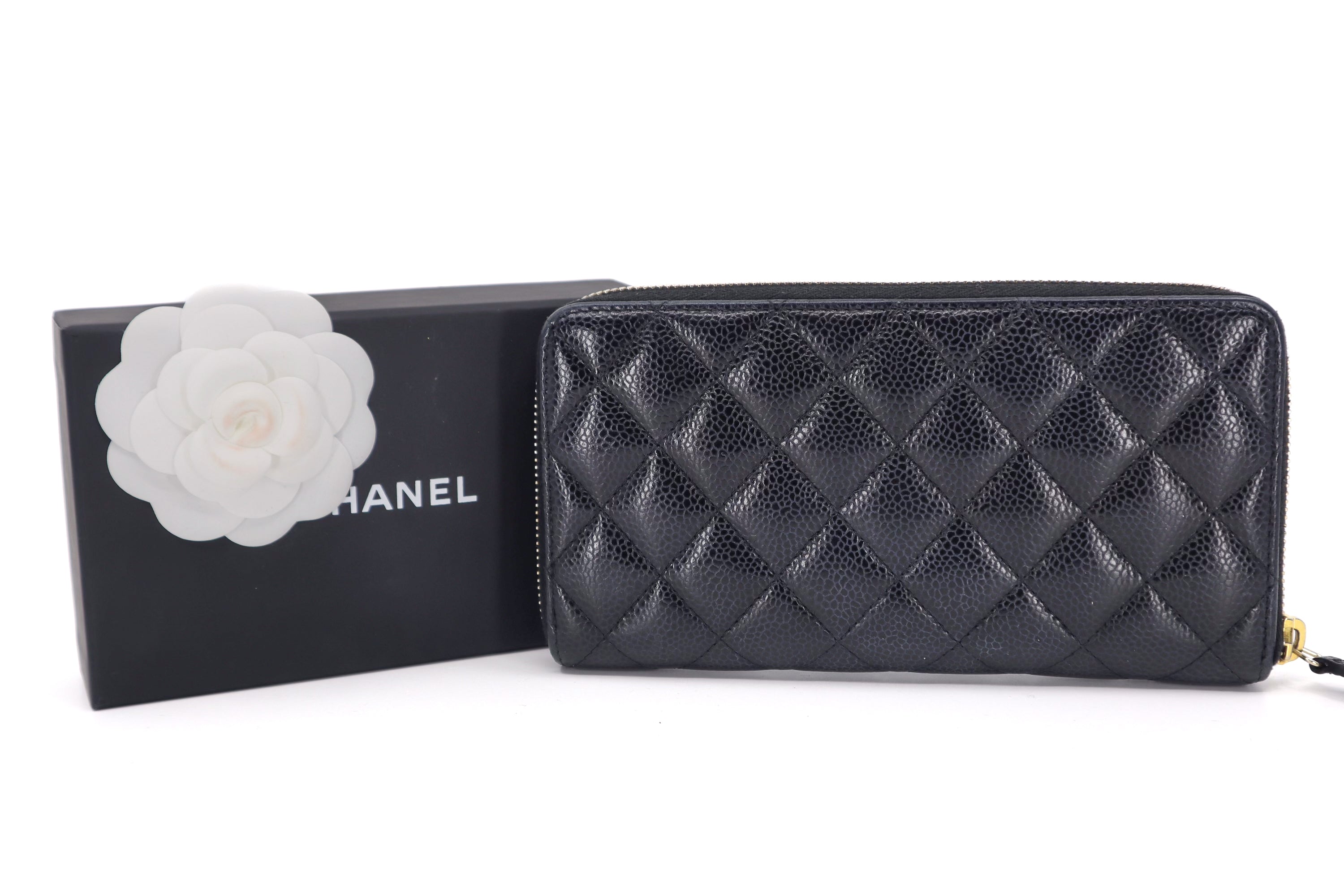 Chanel Zippy Long Wallet in Caviar Gold Hardware