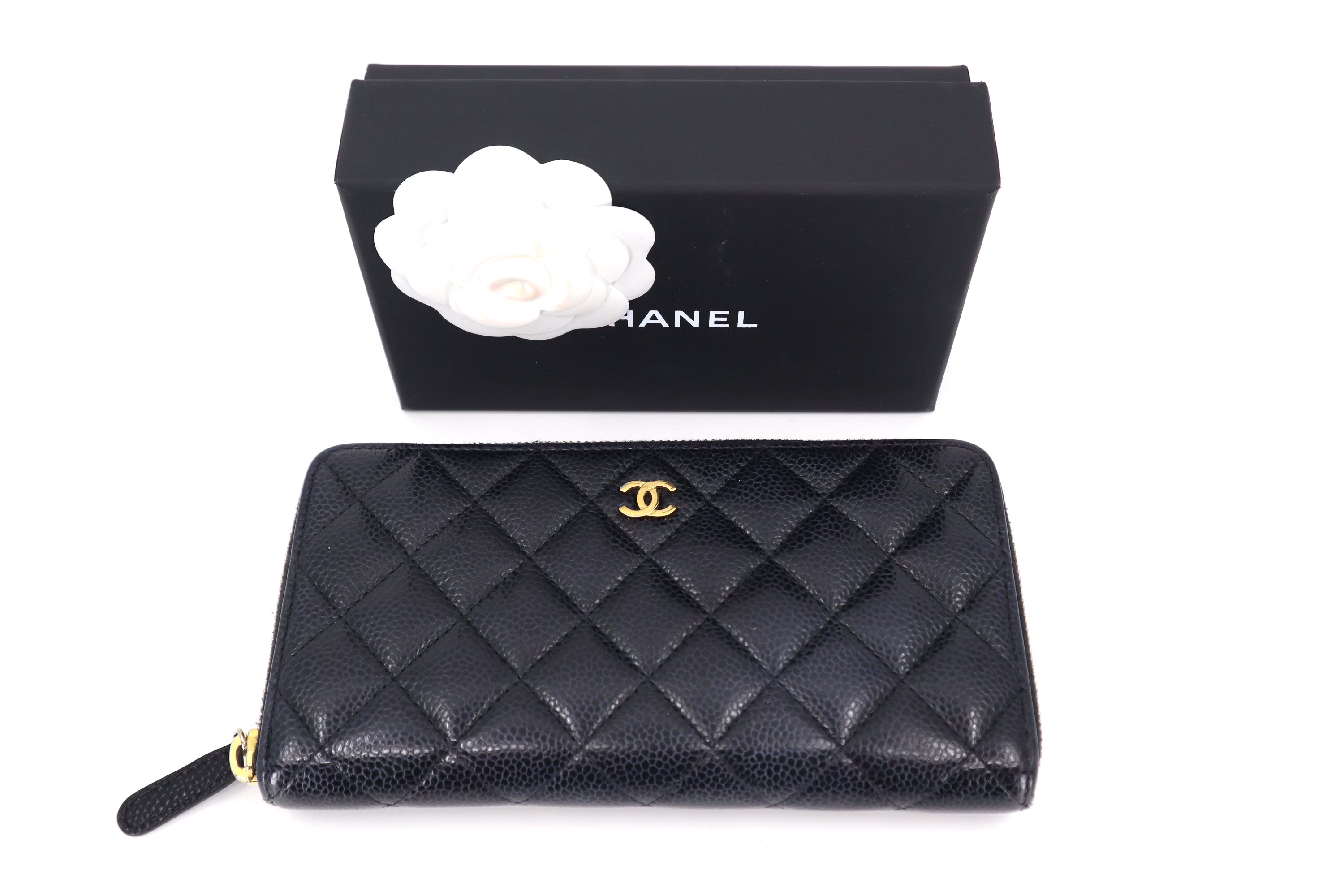 Chanel Zippy Long Wallet in Caviar Gold Hardware