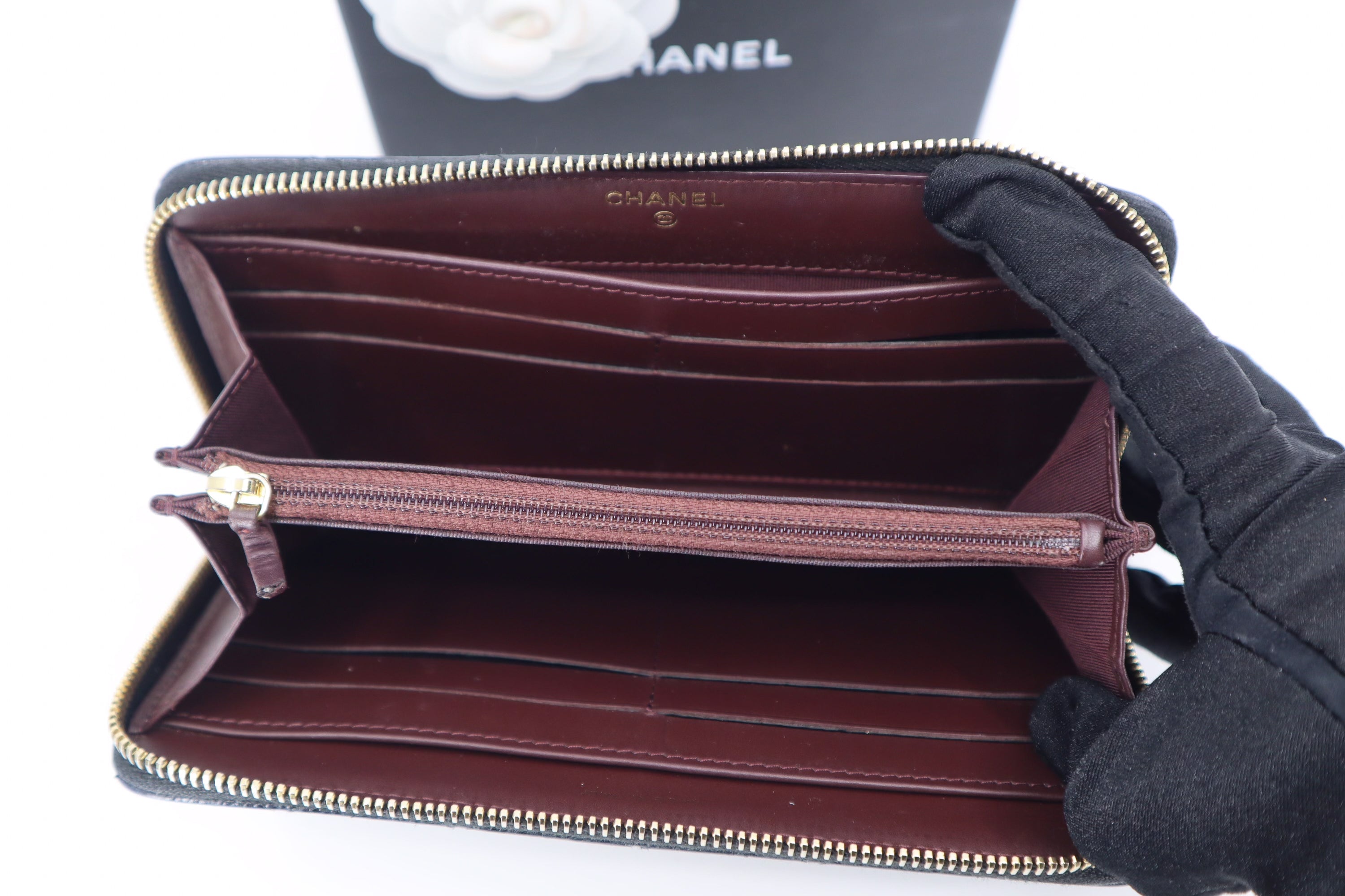 Chanel Zippy Long Wallet in Caviar Gold Hardware