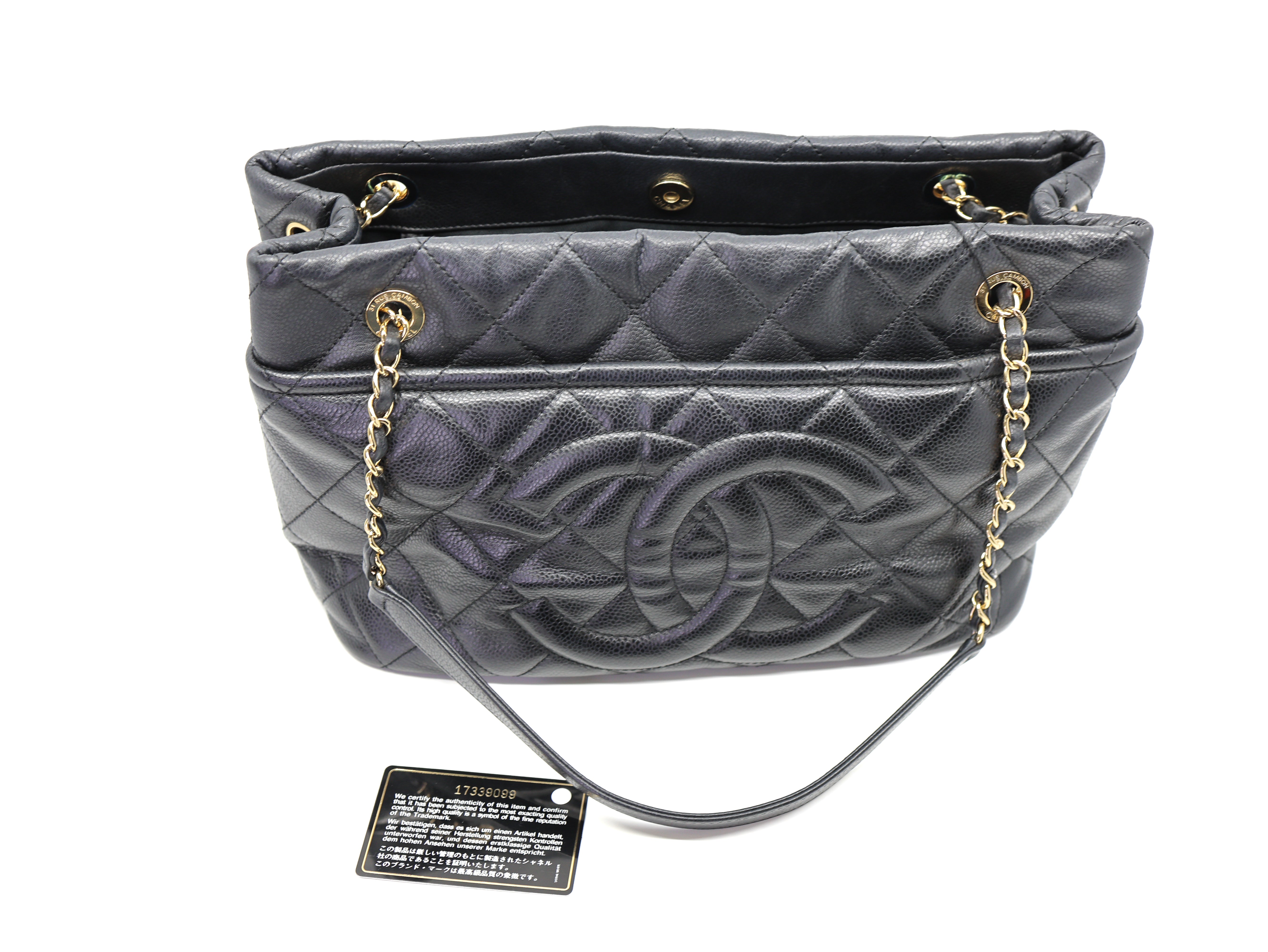 Chanel  Caviar Quilted CC Timeless Soft Tote Black