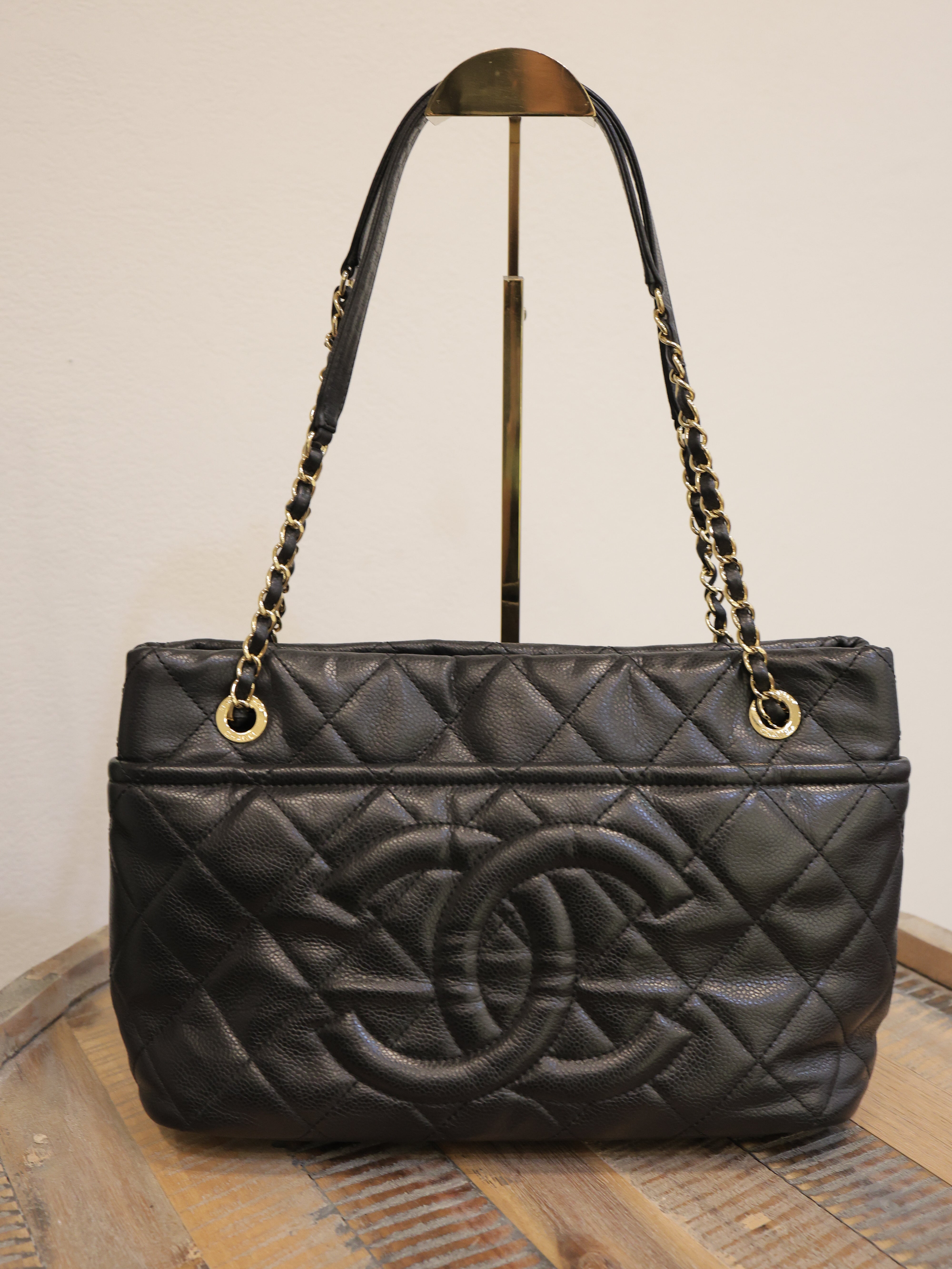 Chanel  Caviar Quilted CC Timeless Soft Tote Black