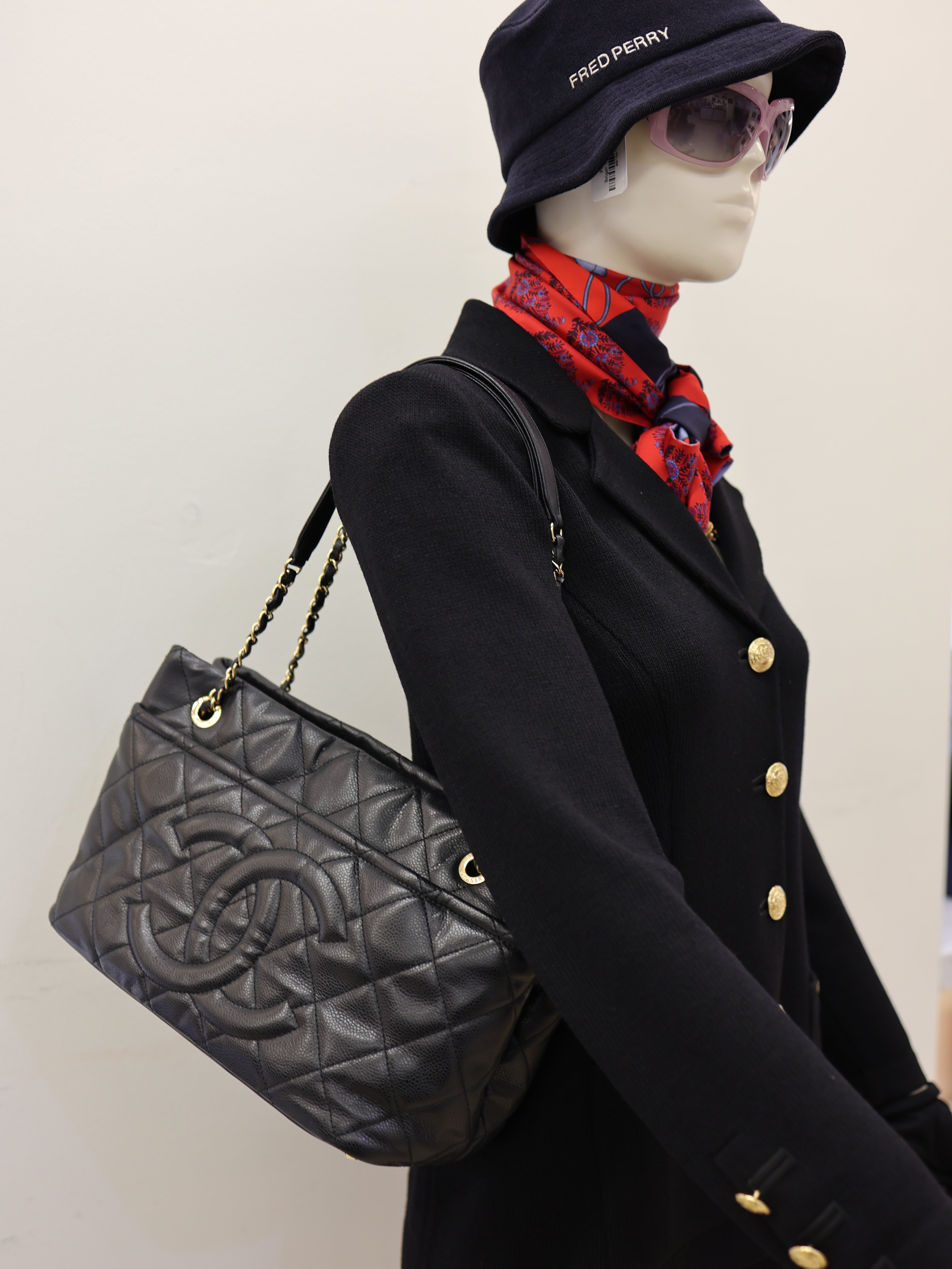 Chanel  Caviar Quilted CC Timeless Soft Tote Black