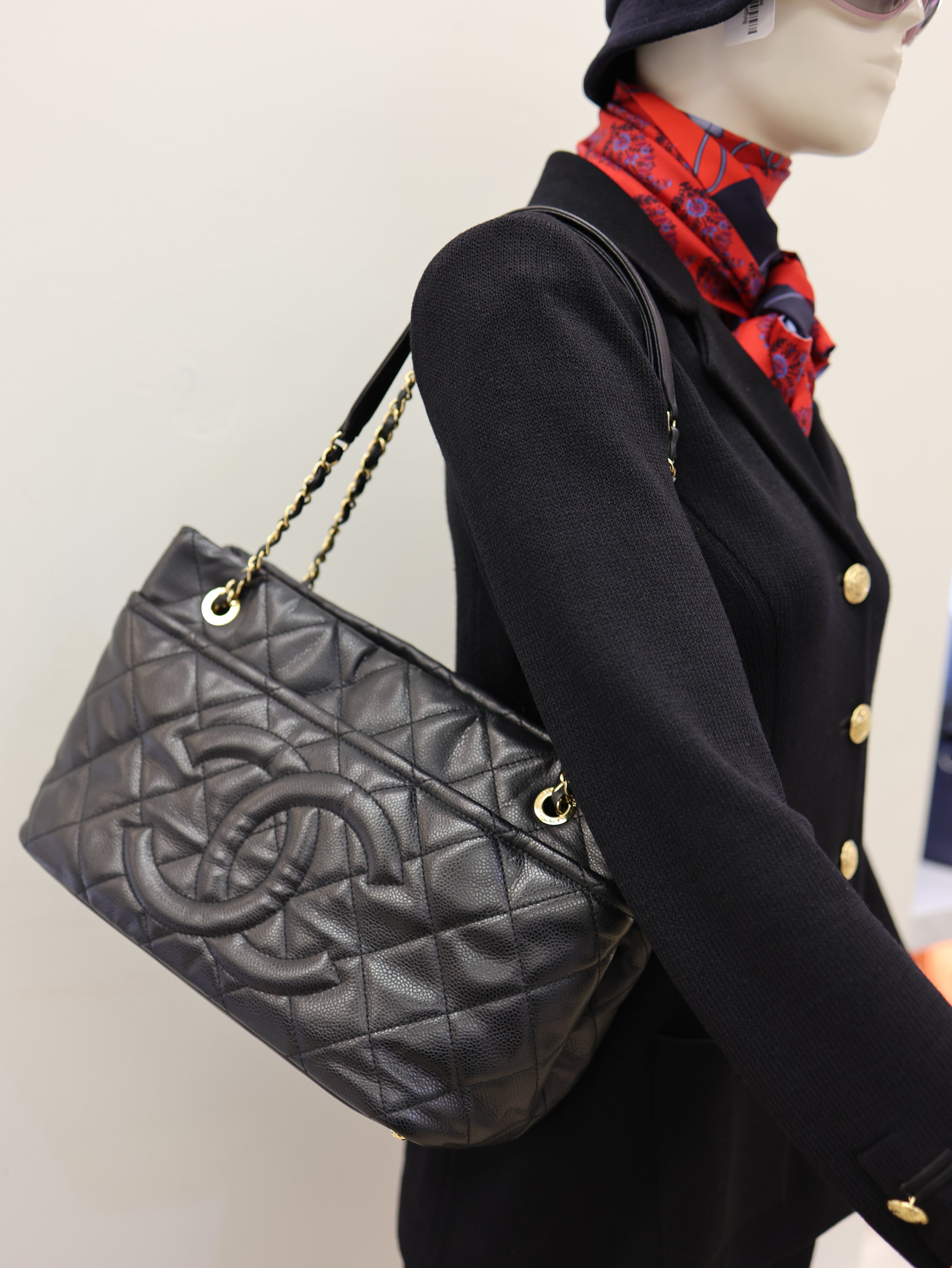 Chanel  Caviar Quilted CC Timeless Soft Tote Black