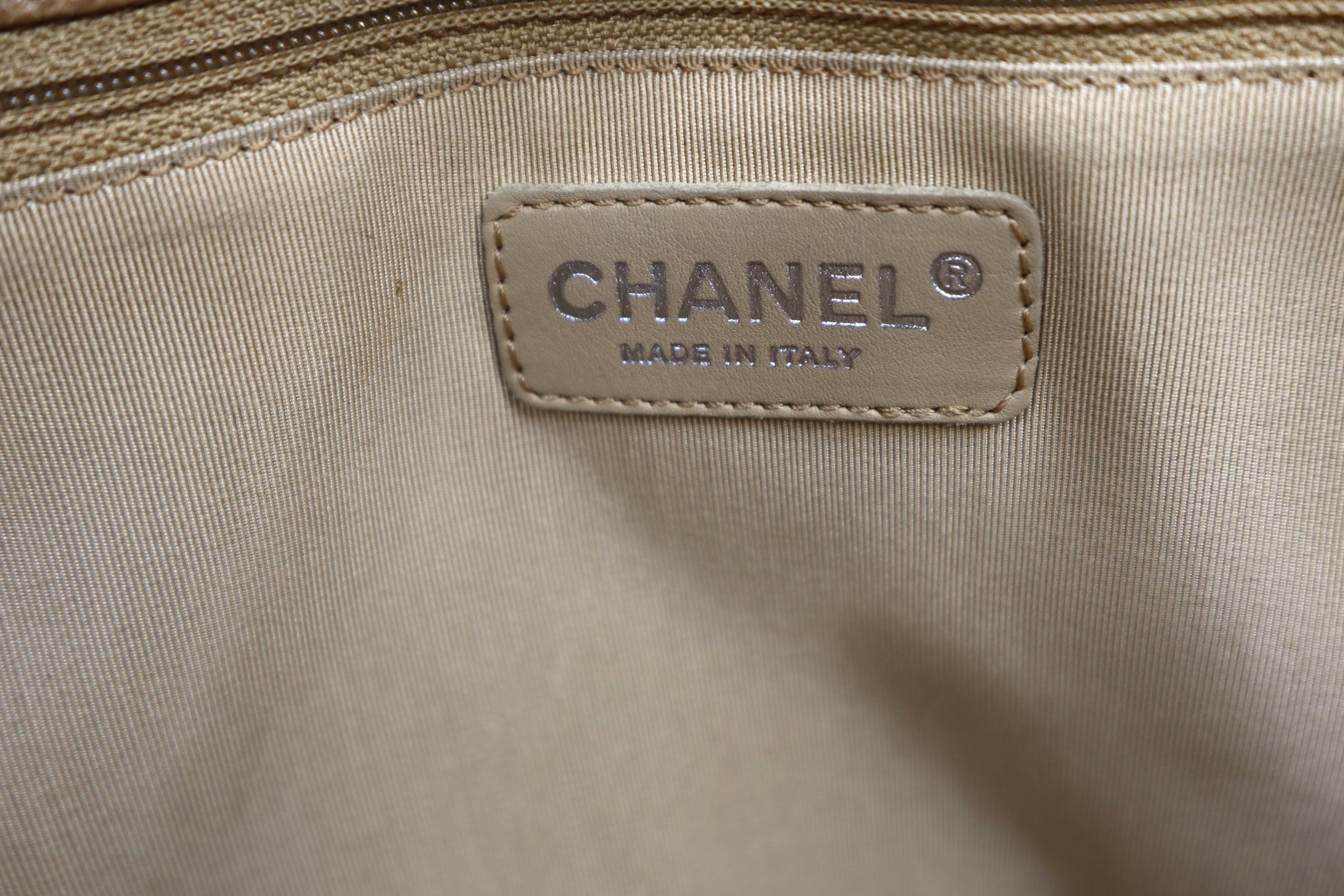 Chanel Camel Beige Caviar Grand Shopper Tote (GST Bag) SHW