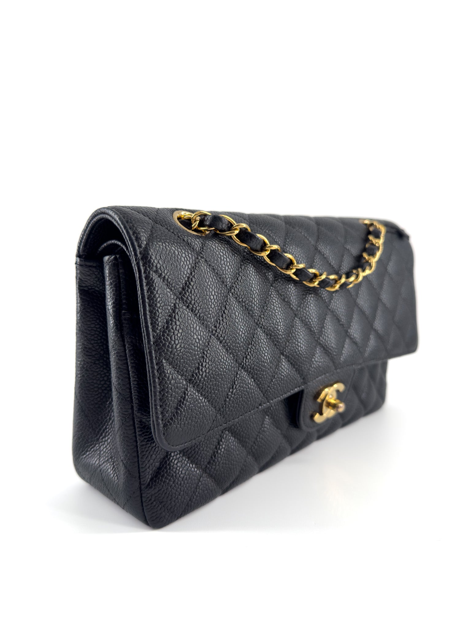 Chanel Caviar Medium Double Flap Black GHW