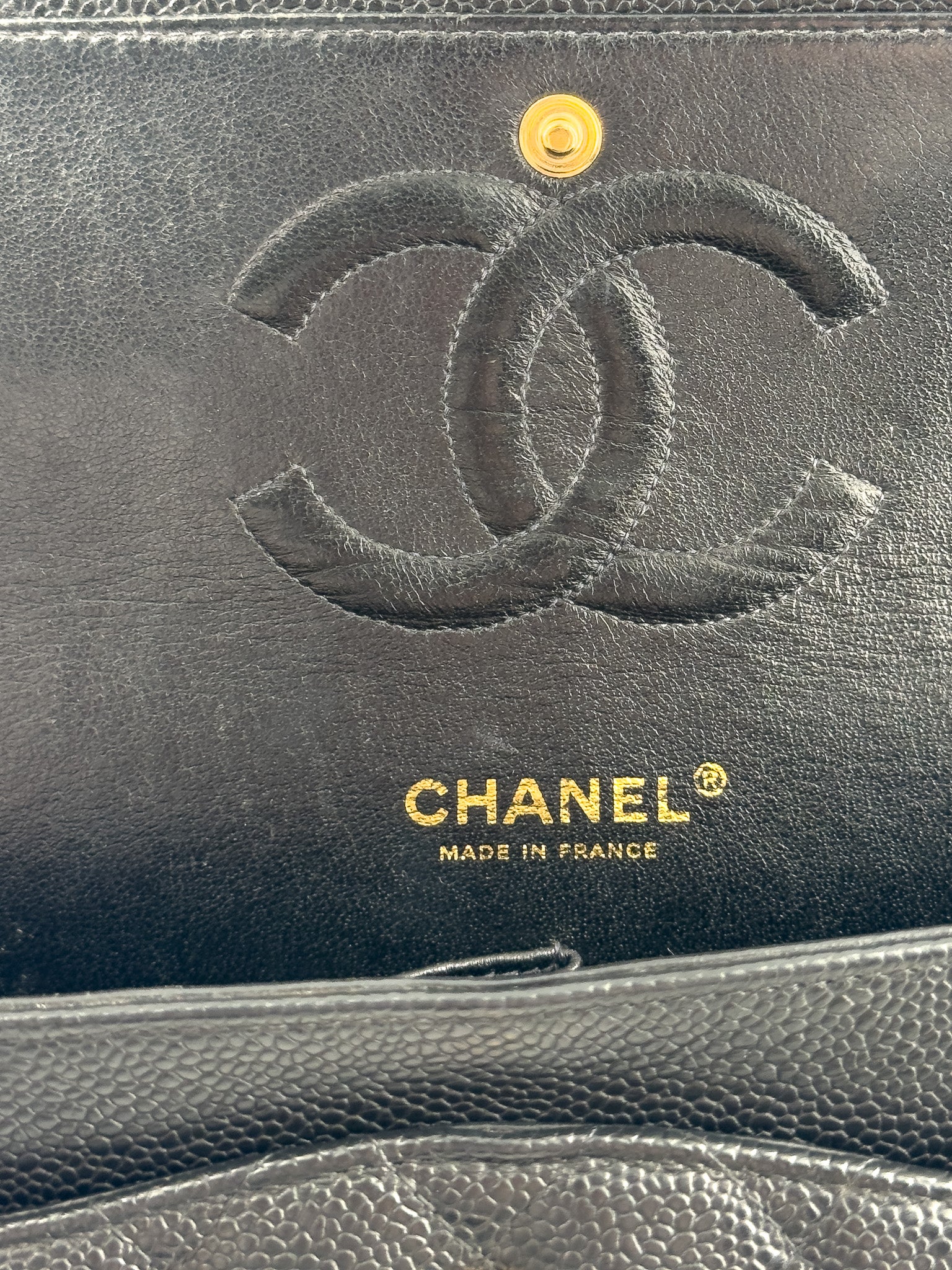 Chanel Caviar Medium Double Flap Black GHW