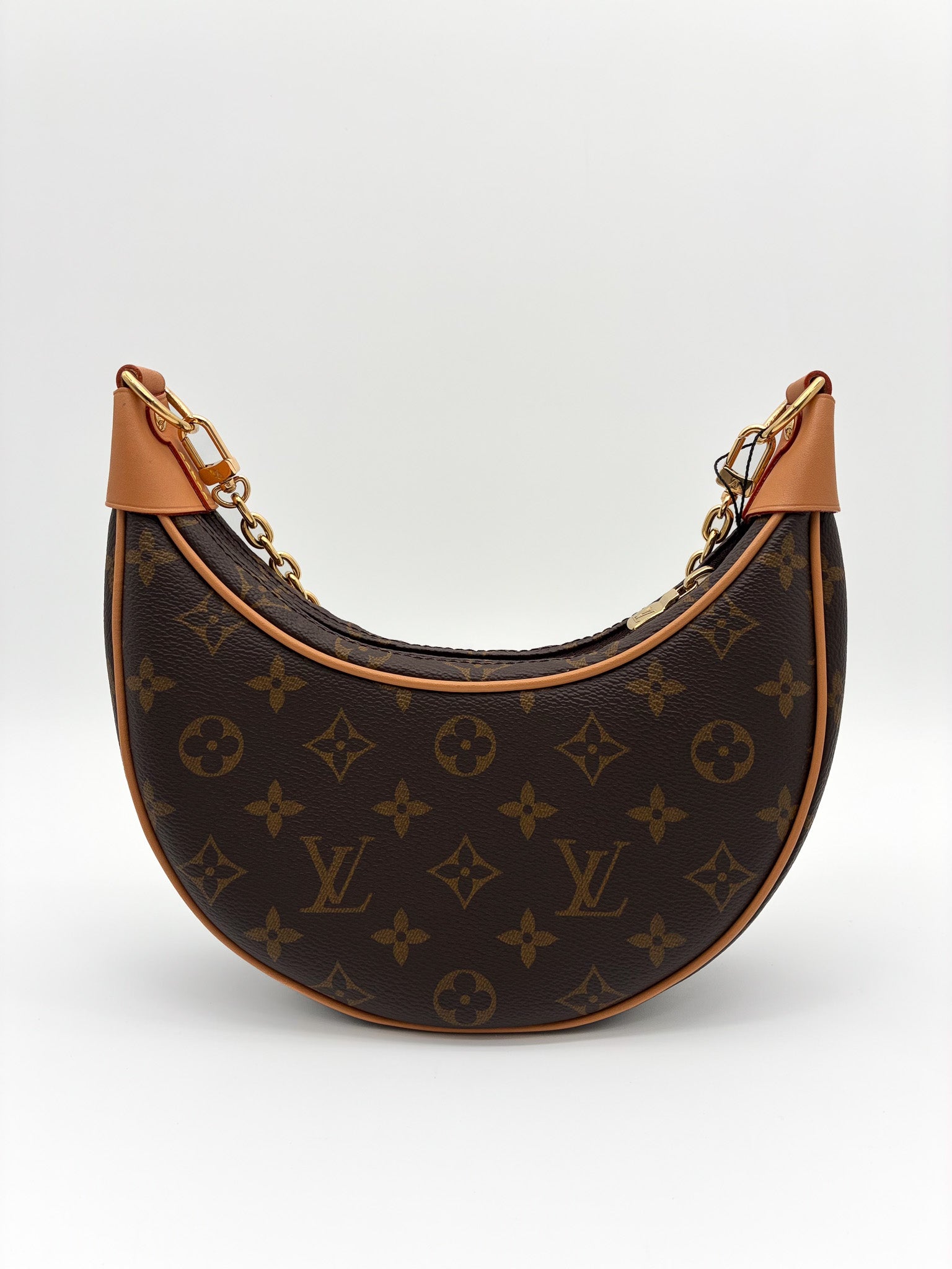 LV Loop Handbag Monogram Canvas Vacheta Leather Trim