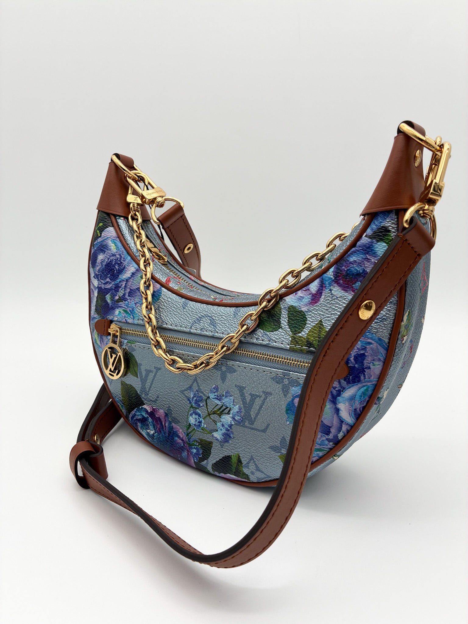 LOUIS VUITTON  LV Garden Loop PM Blue Metallic Monogram