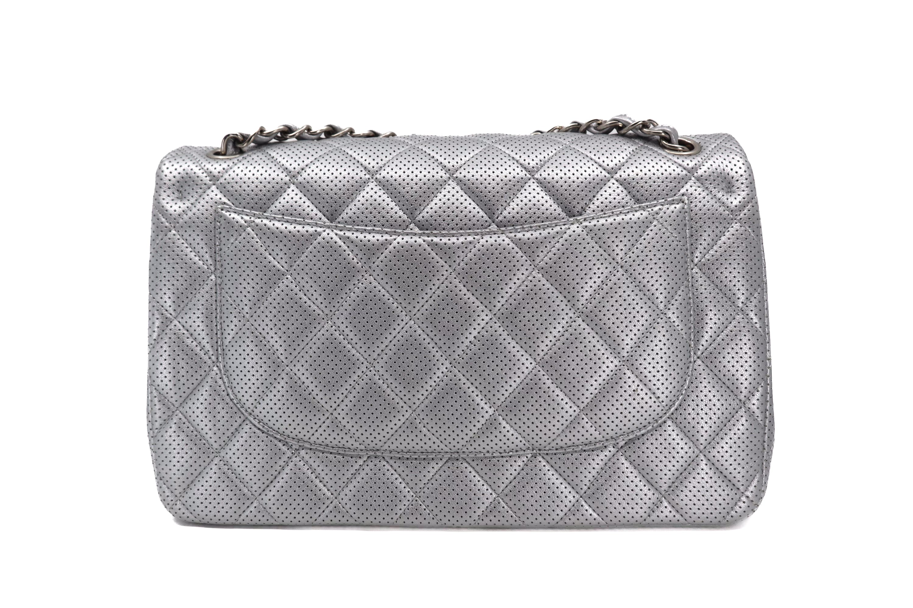 Chanel Jumbo Double Flap Quilted Perforated Lambskin