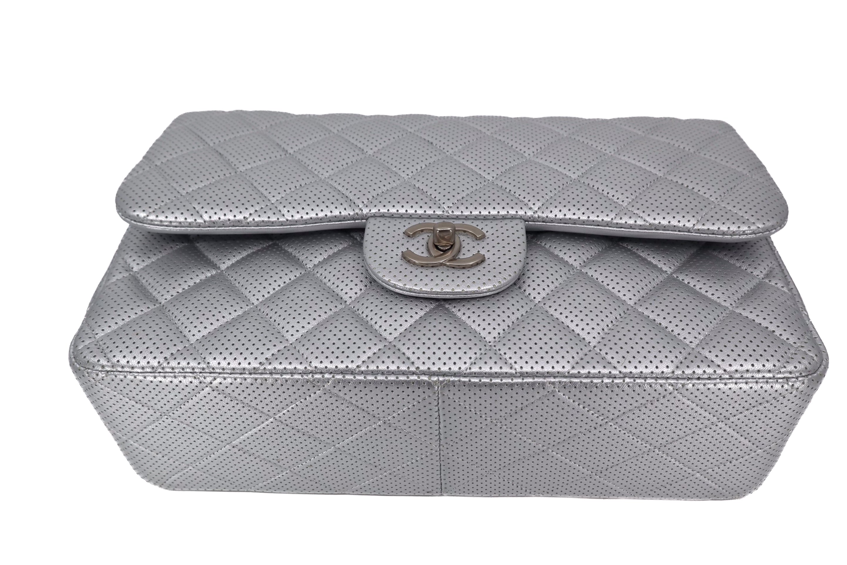 Chanel Jumbo Double Flap Quilted Perforated Lambskin