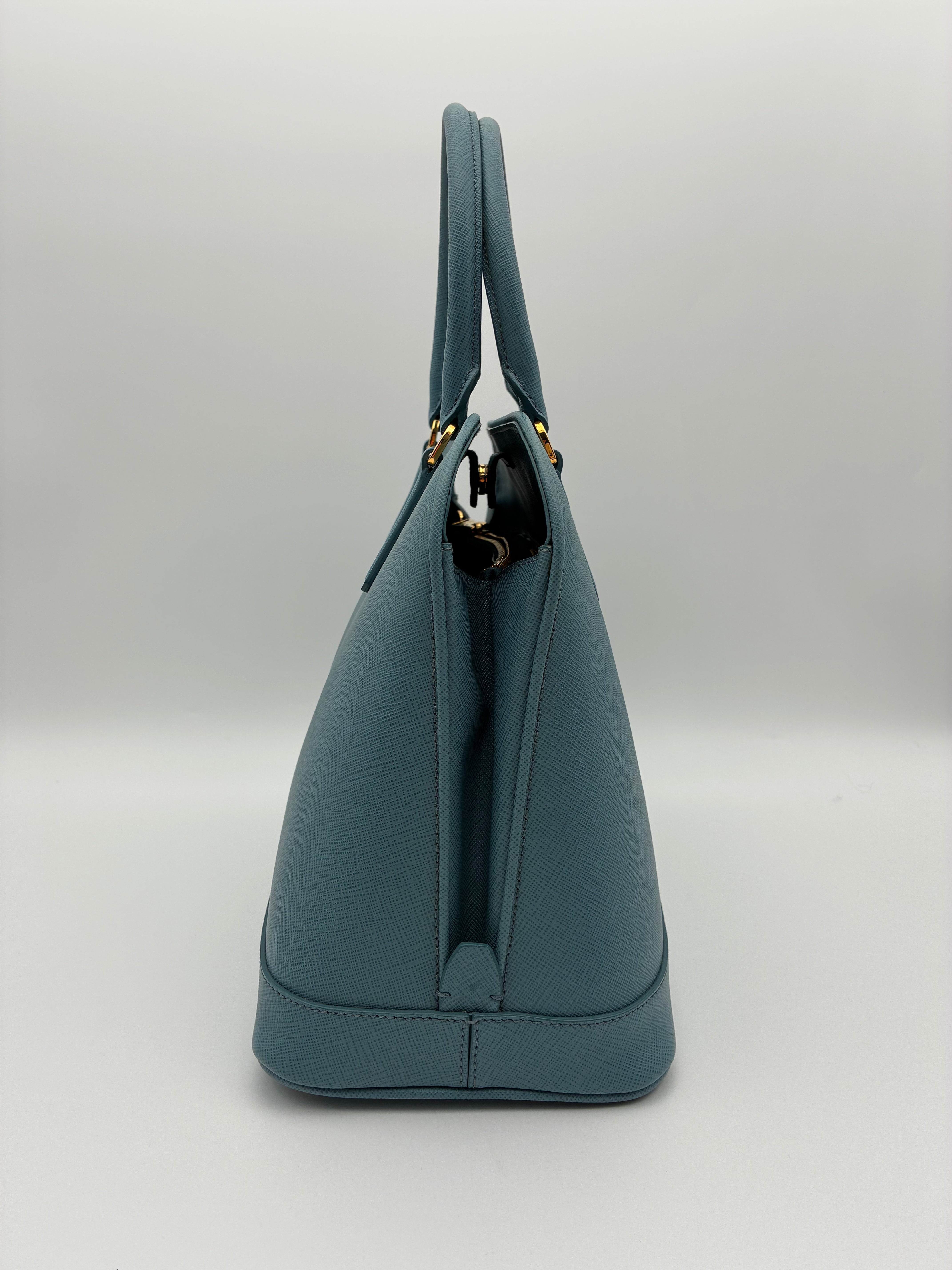 Prada Blue Saffiano Dome Tote