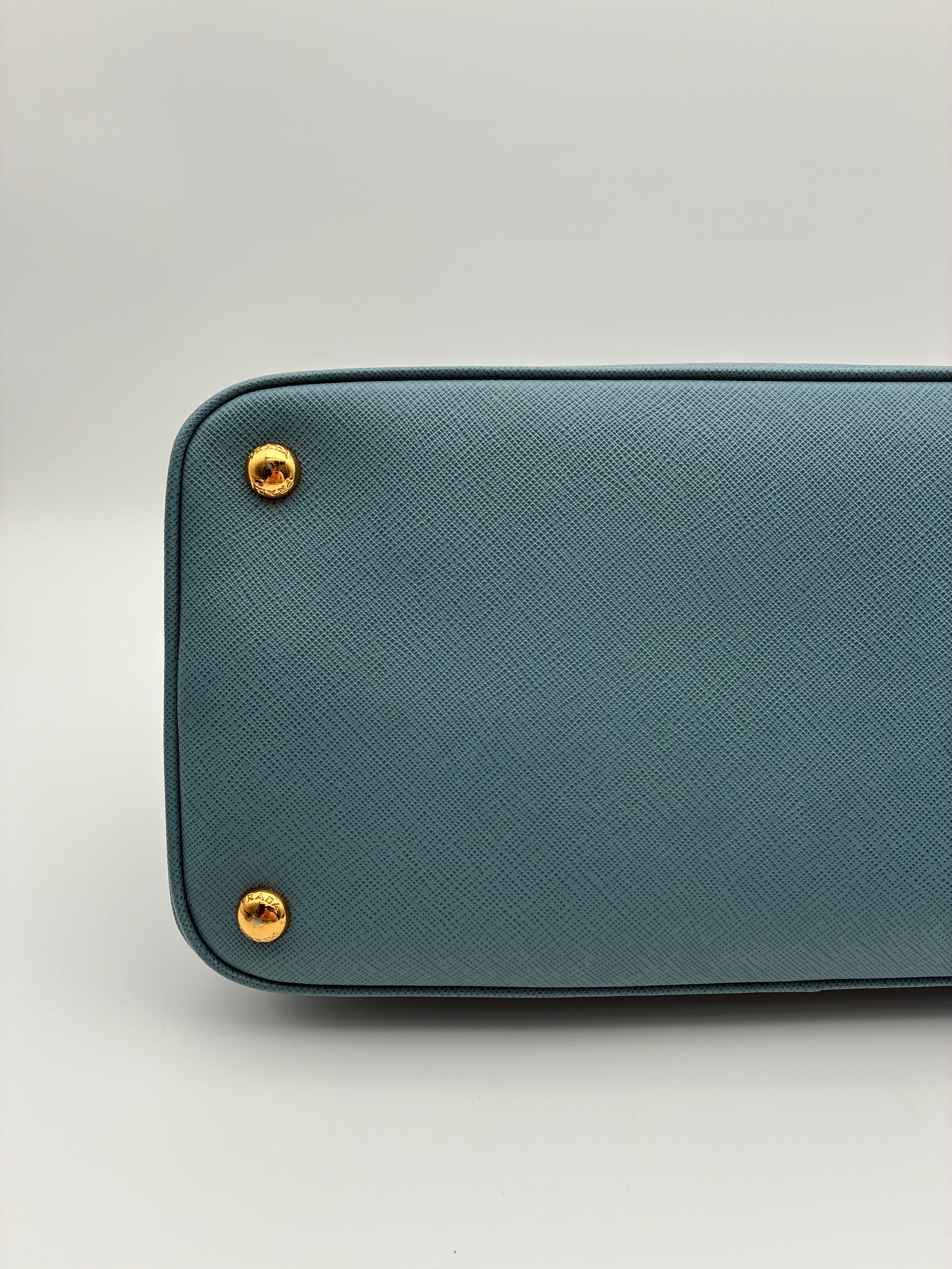 Prada Blue Saffiano Dome Tote