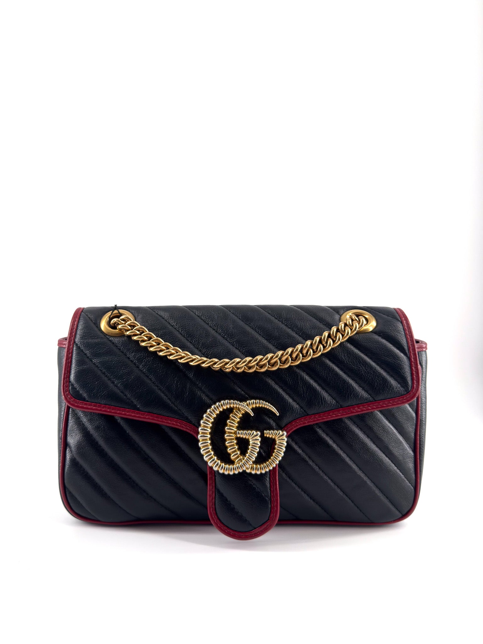 Gucci GG Marmont Shoulder Bag Black Romantic Cherry Small