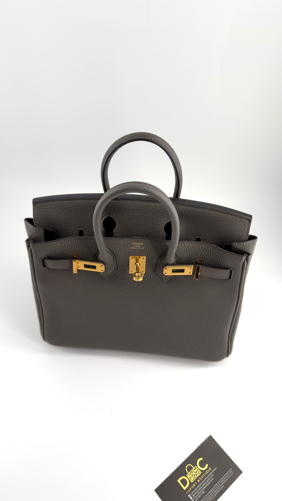 Hermes Togo Birkin 25 Etain