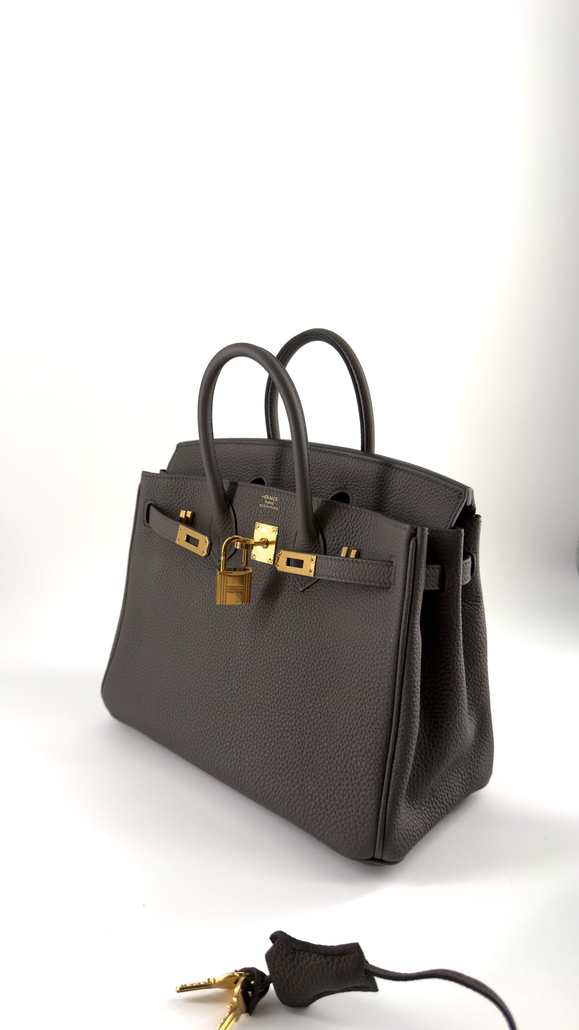 Hermes Togo Birkin 25 Etain