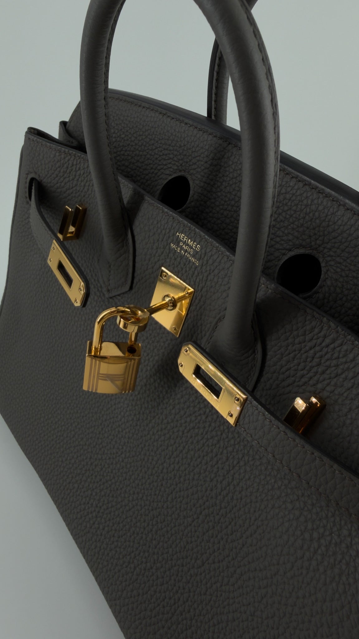 Hermes Togo Birkin 25 Etain