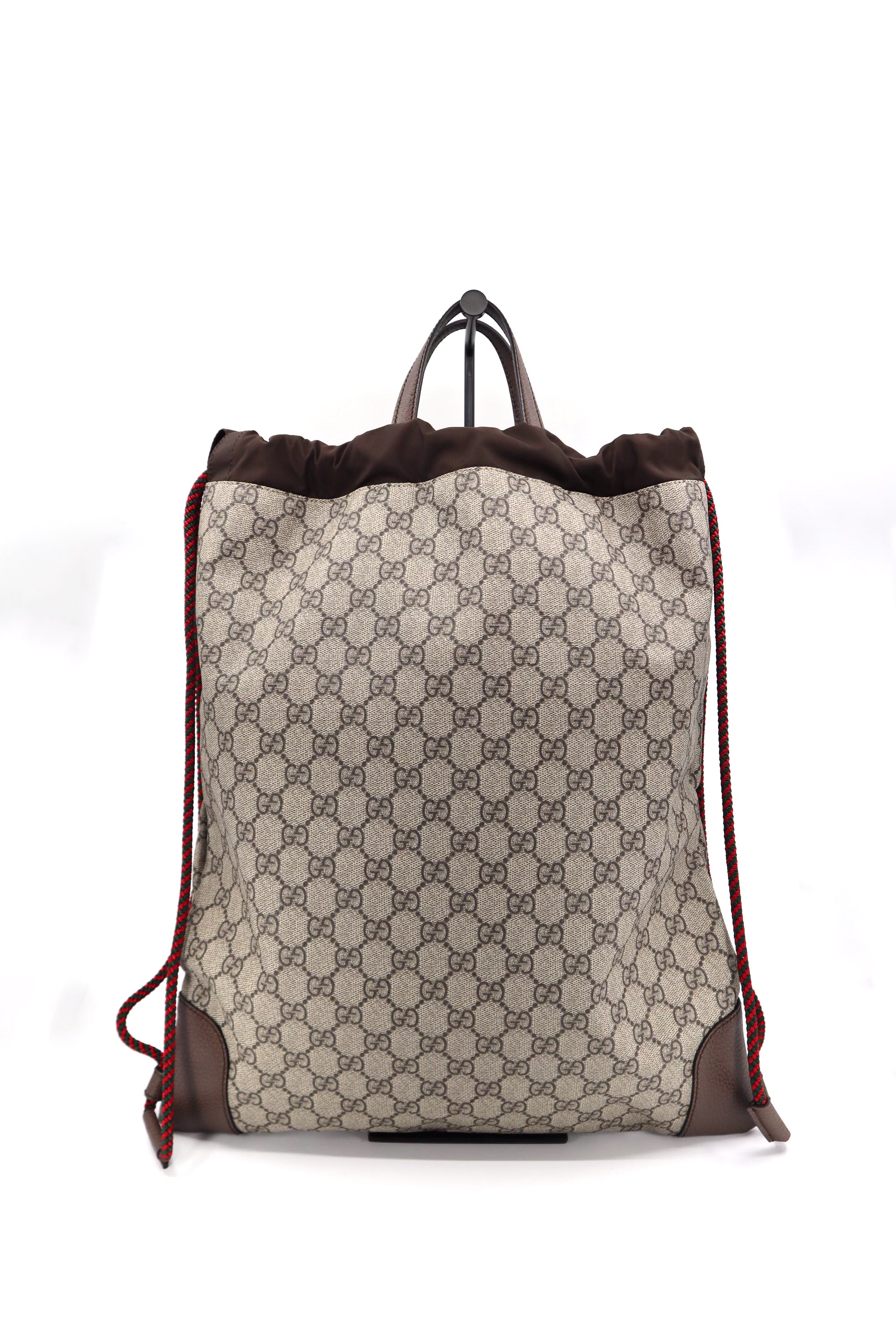 Gucci GG Supreme Monogram Courrier Drawstring Backpack