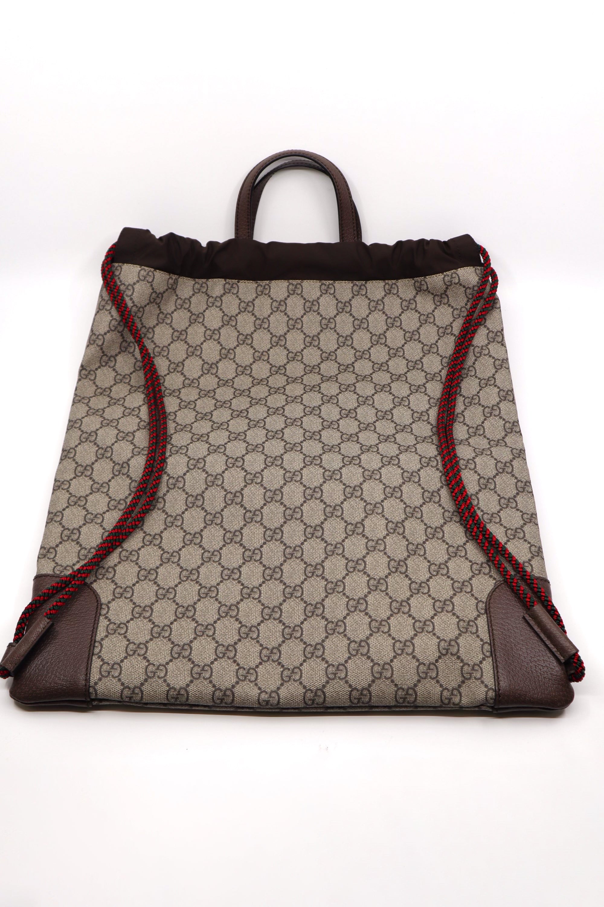 Gucci GG Supreme Monogram Courrier Drawstring Backpack